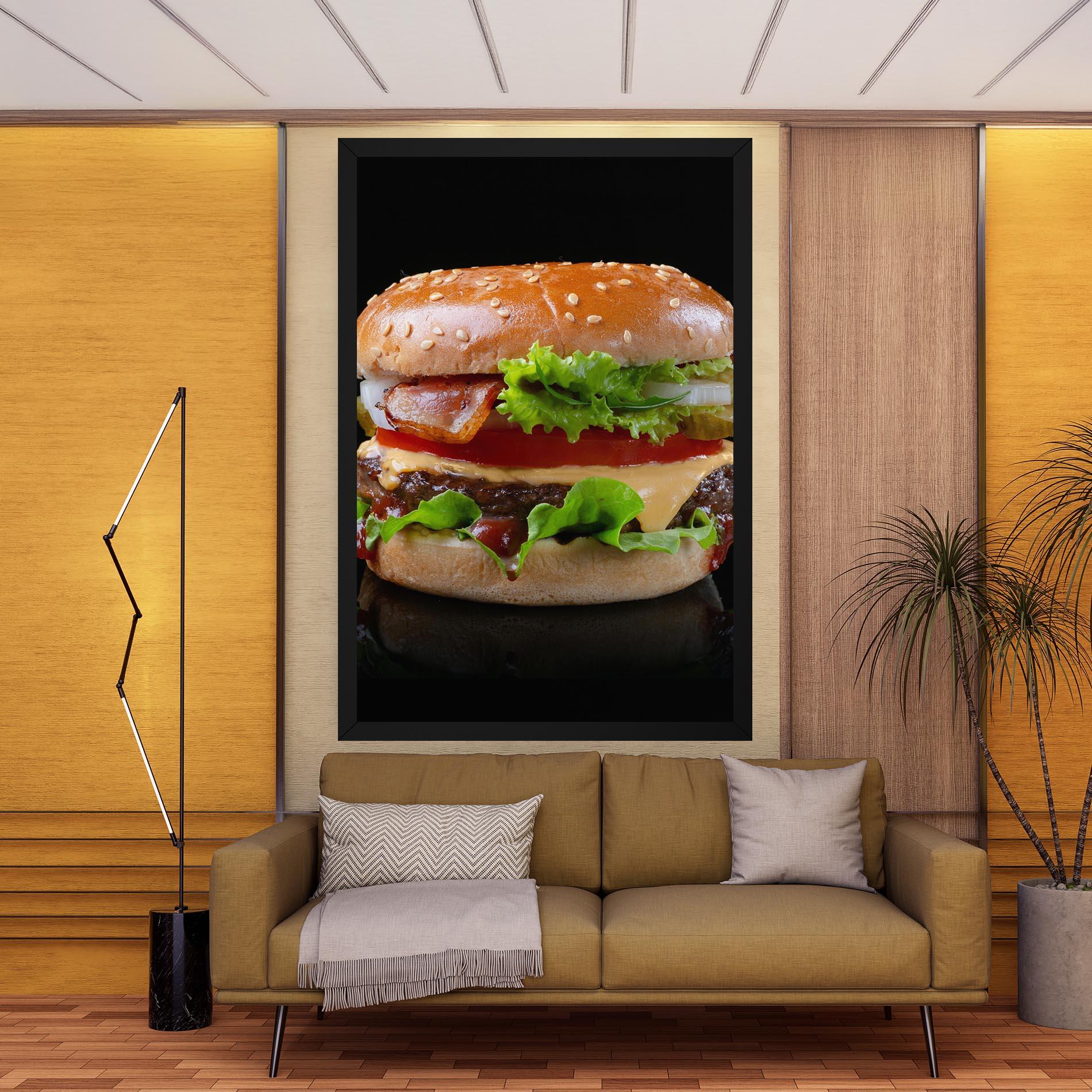 Leinwandbild Yumm Hamburger mockup 9