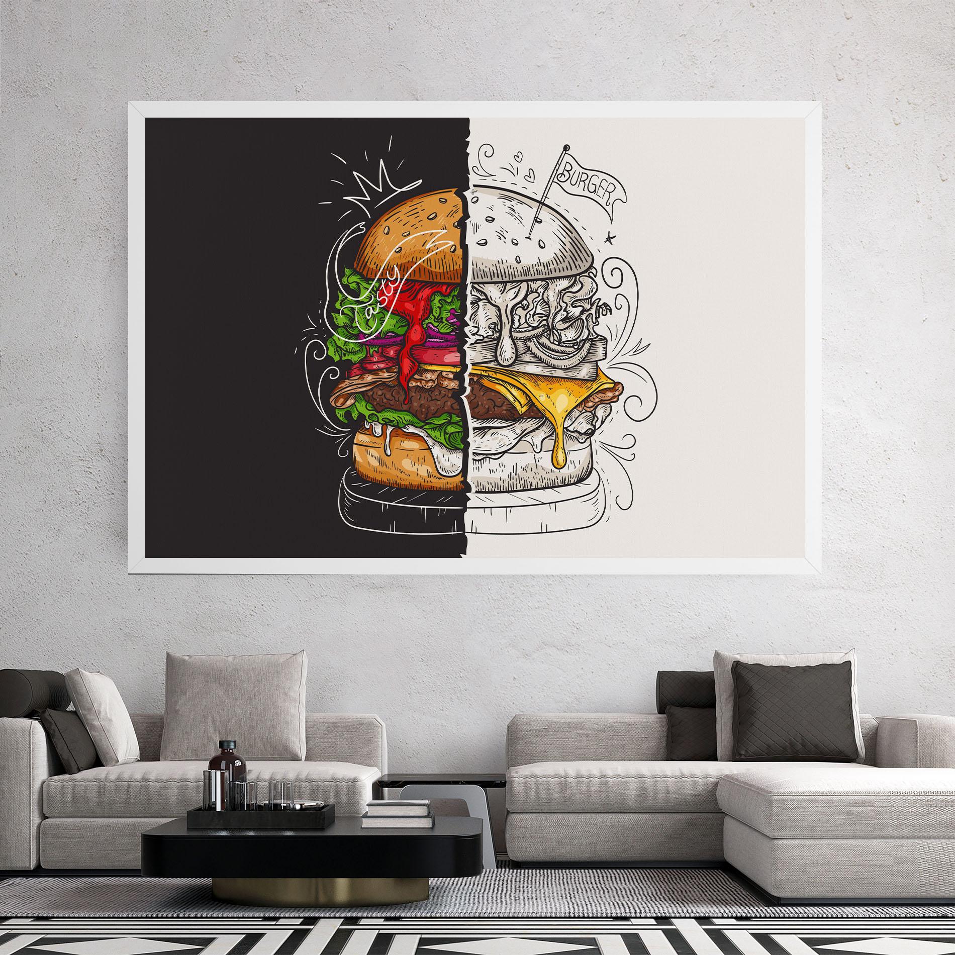 Leinwandbild Burger Art mockup 2