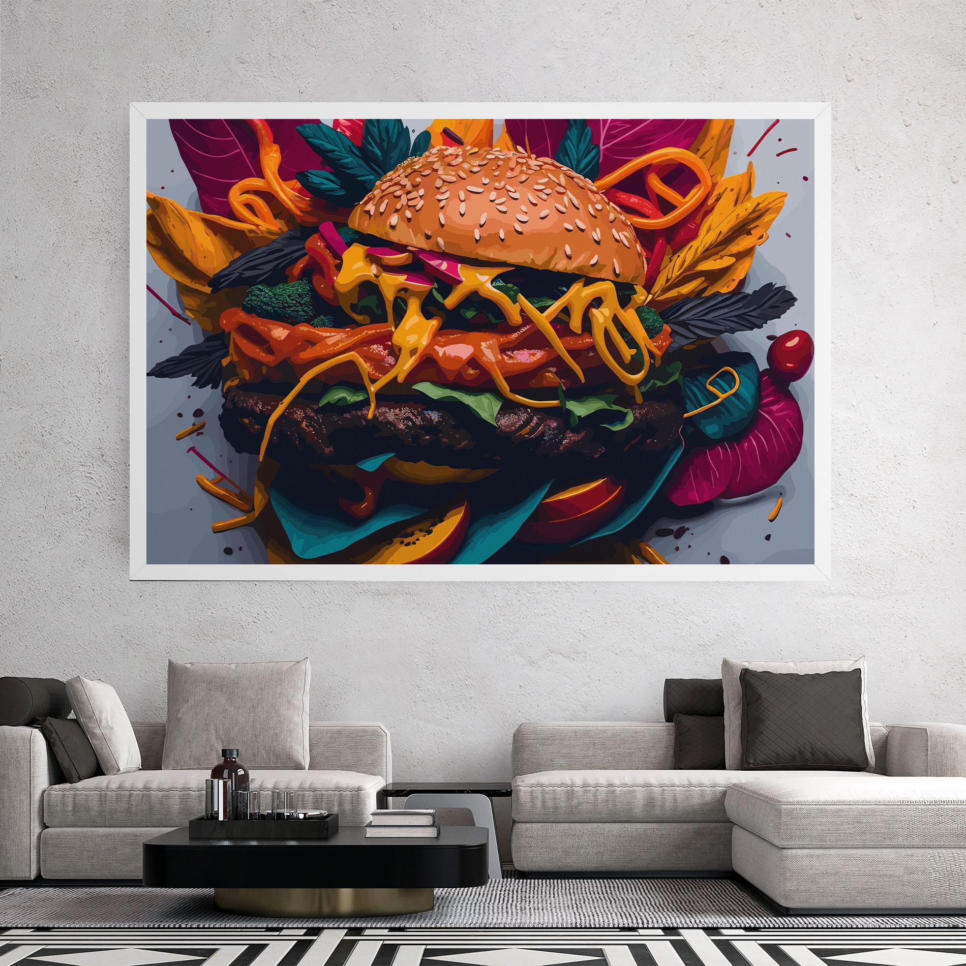 Leinwandbild Burger Mustard mockup 2
