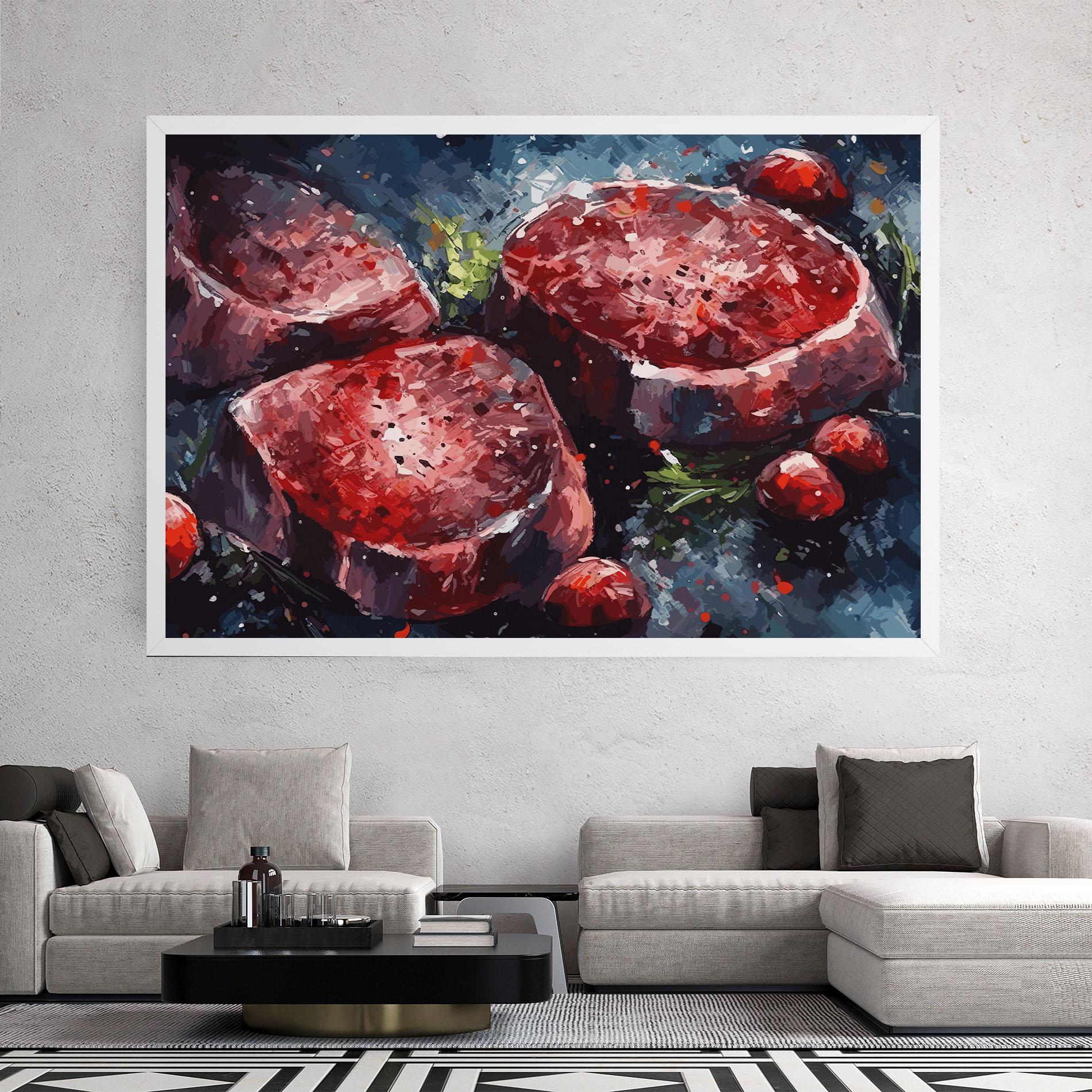 Leinwandbild Meat Art mockup 2
