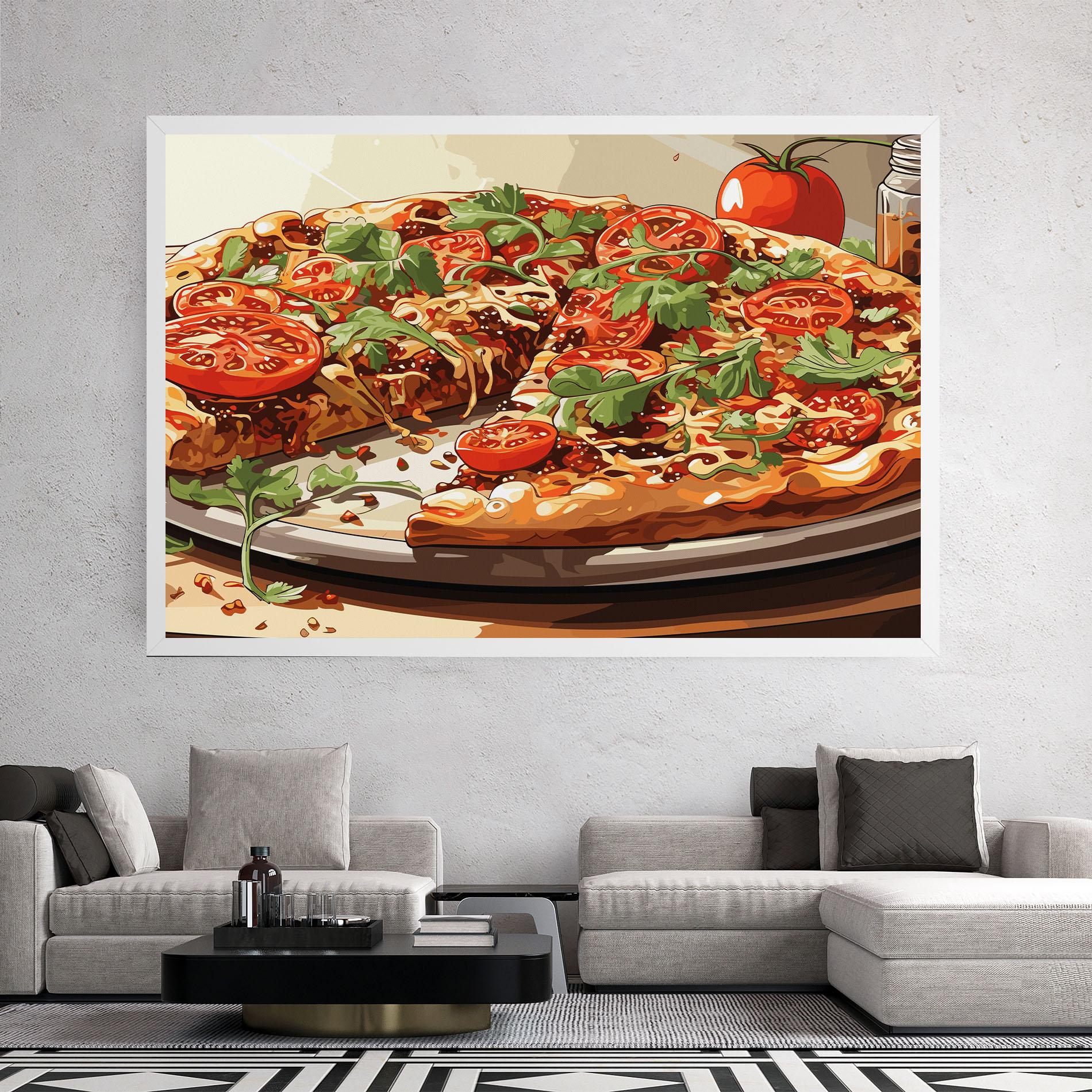 Leinwandbild Pizza View mockup 2