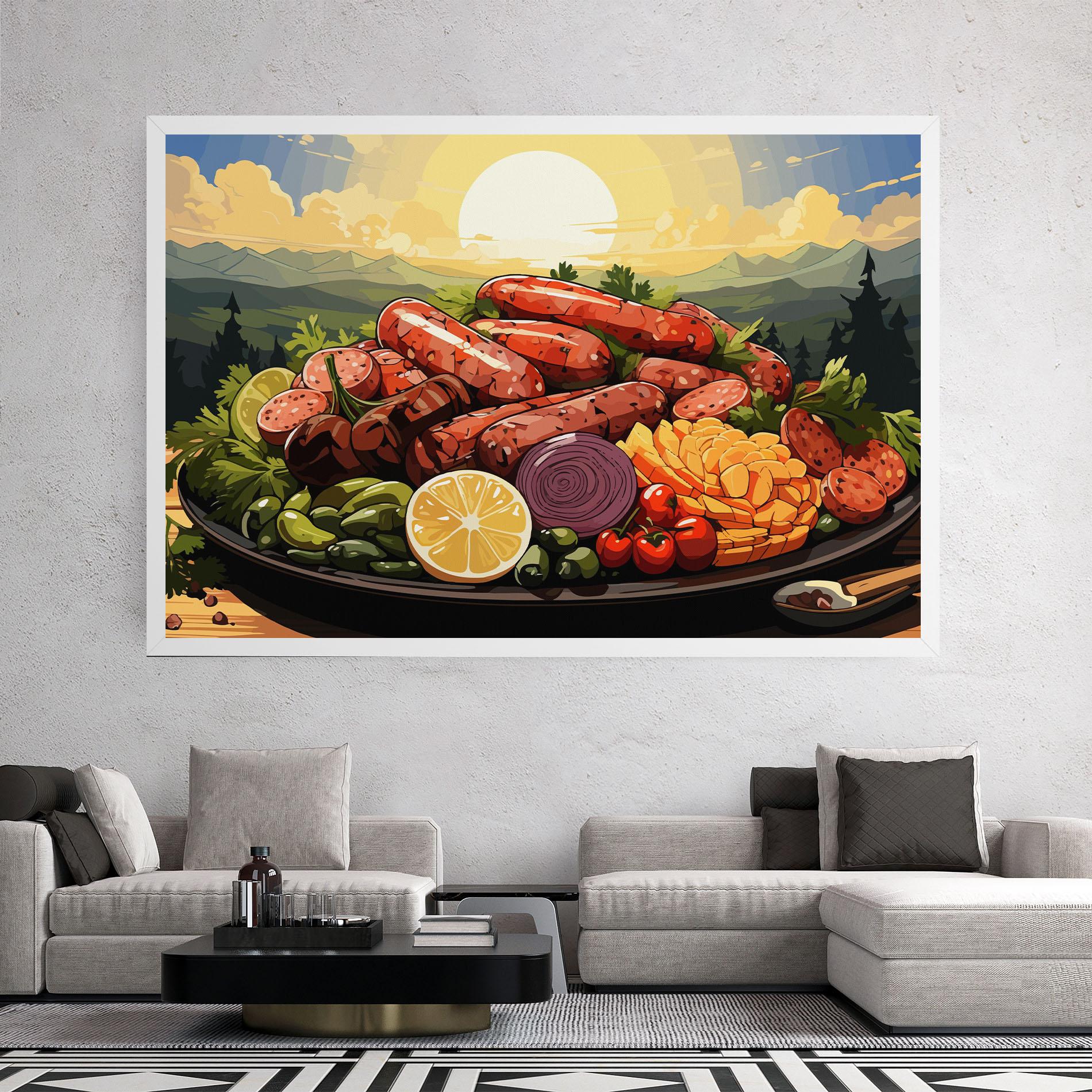 Leinwandbild Sunset Sousages mockup 2