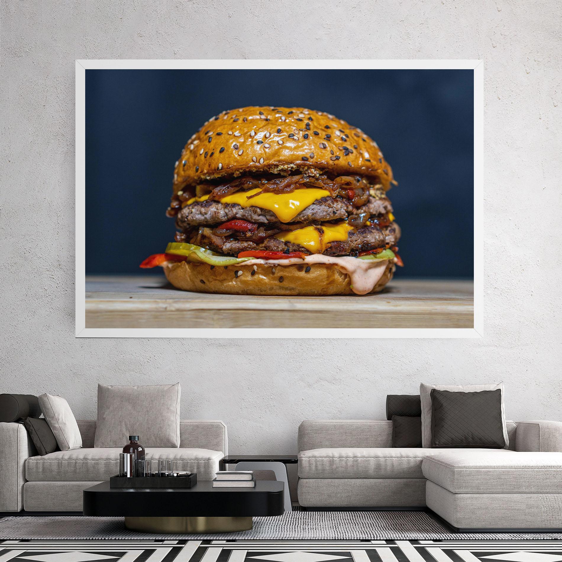 Leinwandbild Tasty Hamburger mockup 2