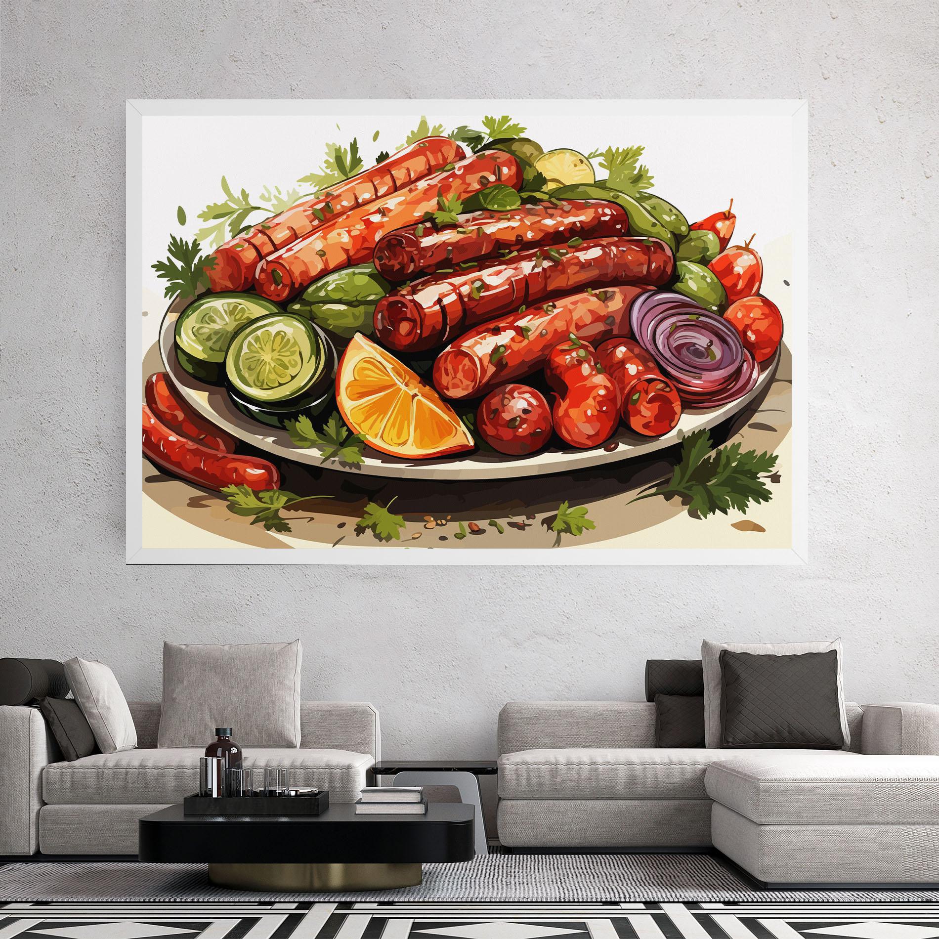 Leinwandbild Tasty Sousages mockup 2