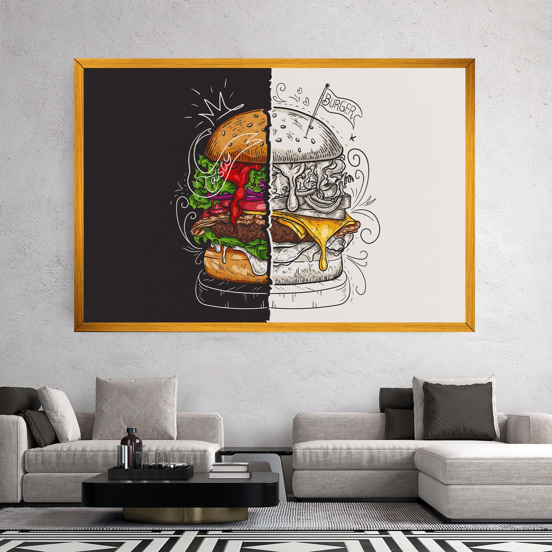 Leinwandbild Burger Art mockup 2