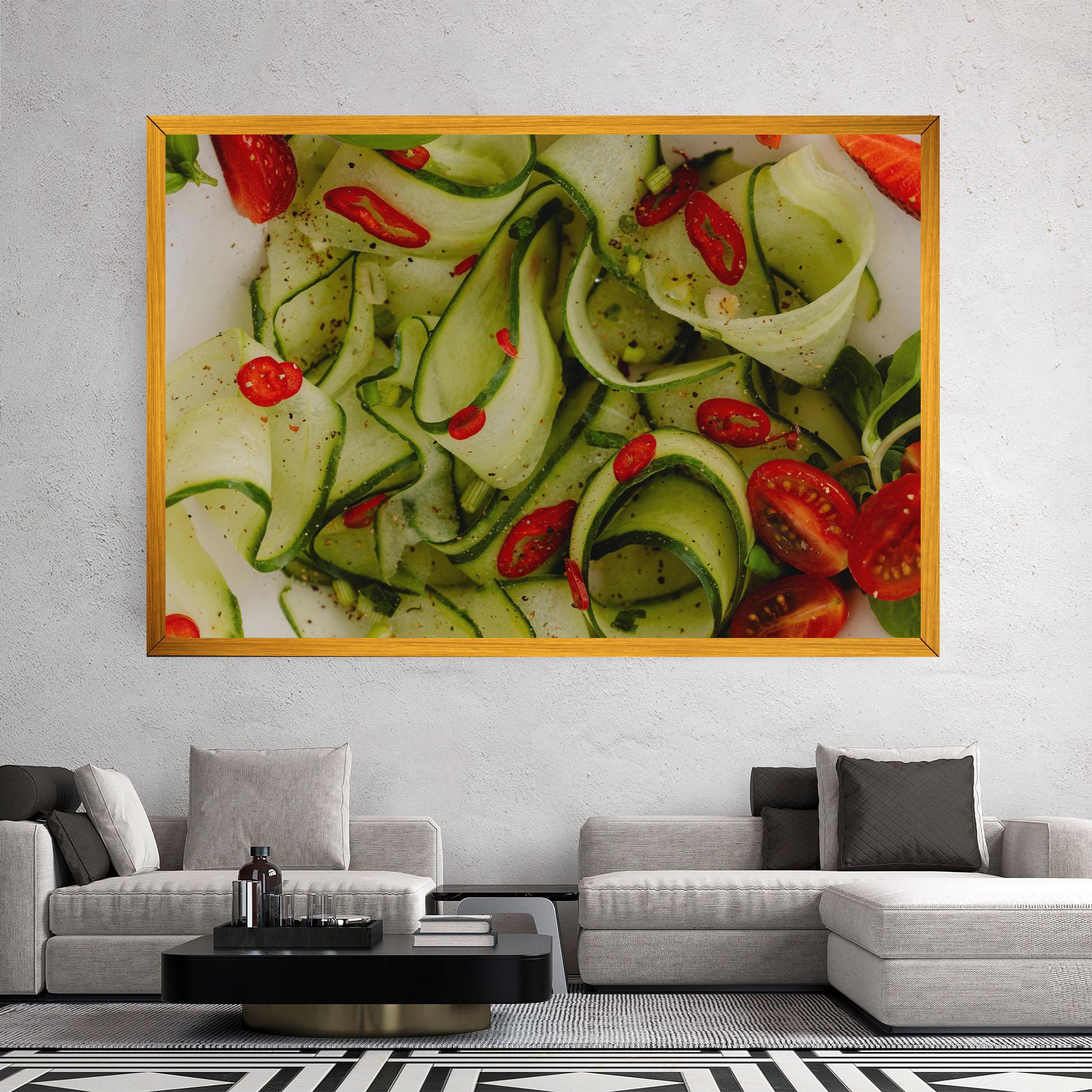 Leinwandbild Cucumber Food mockup 2