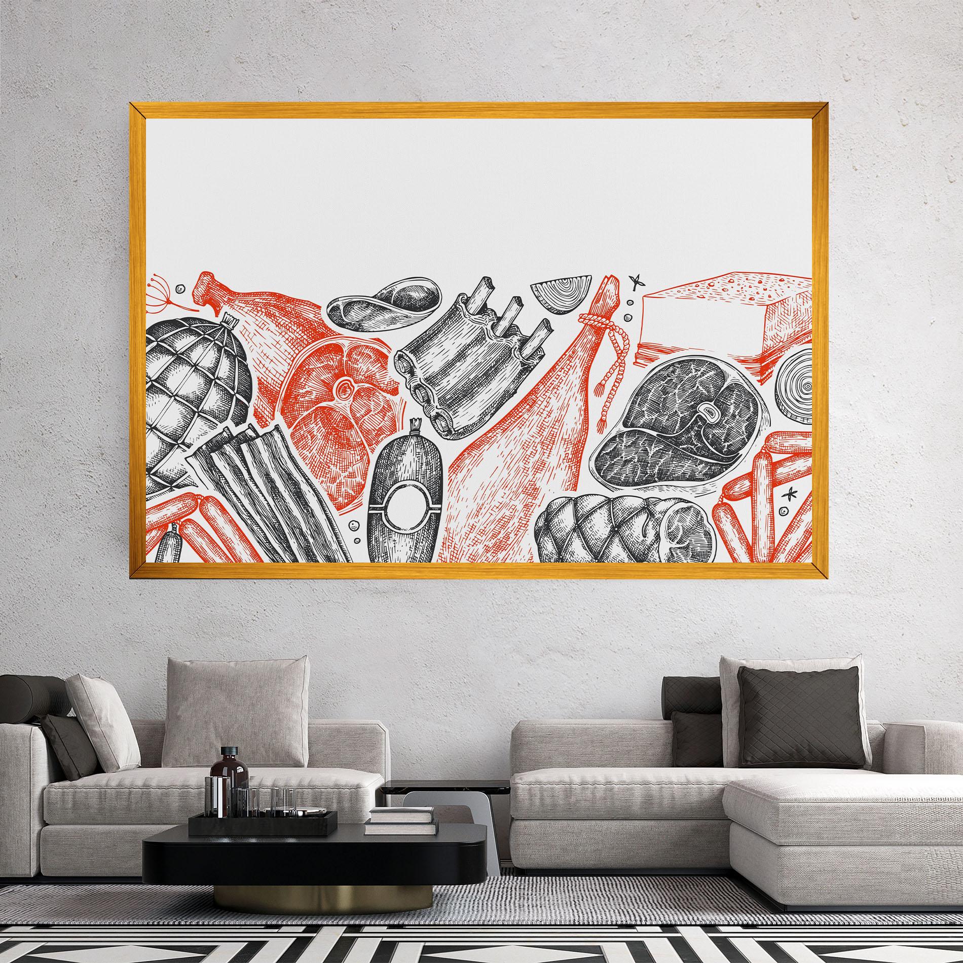 Leinwandbild Grey Orange Meat mockup 2