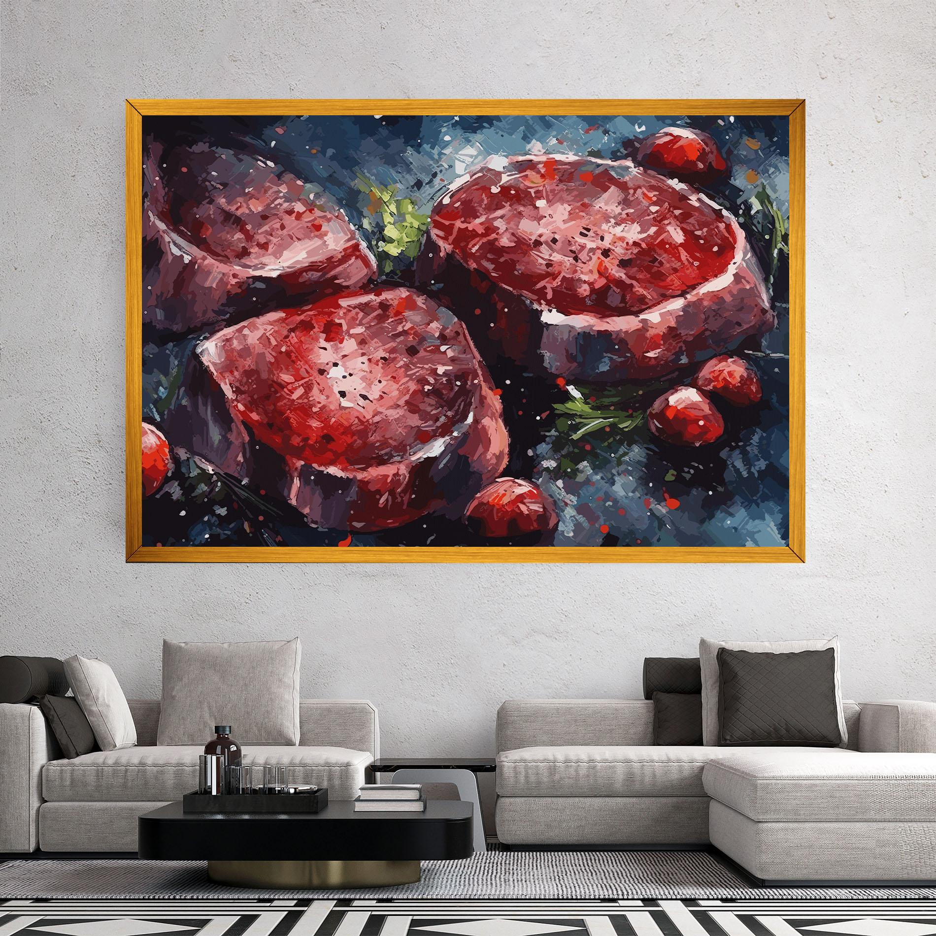 Leinwandbild Meat Art mockup 2