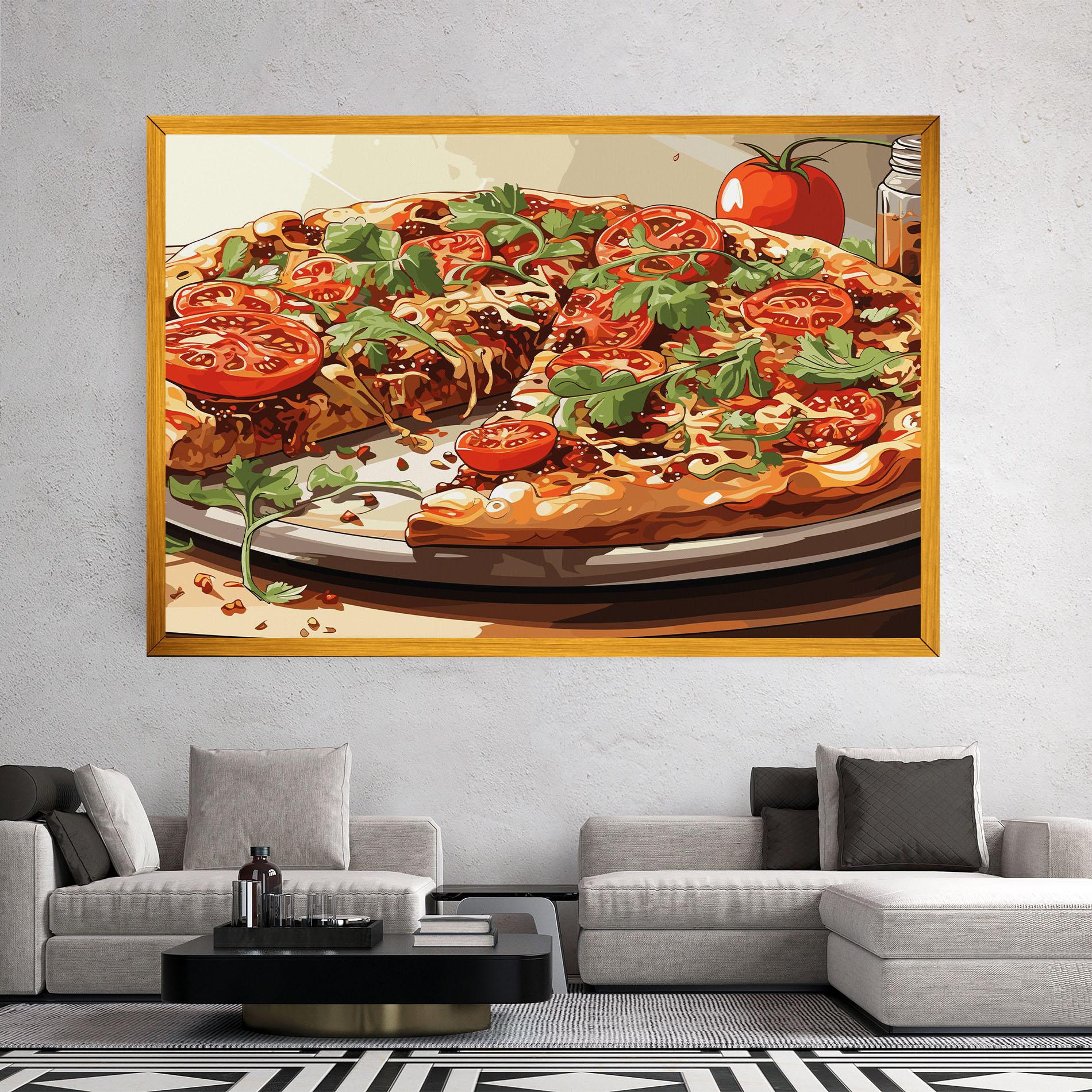 Leinwandbild Pizza View mockup 2