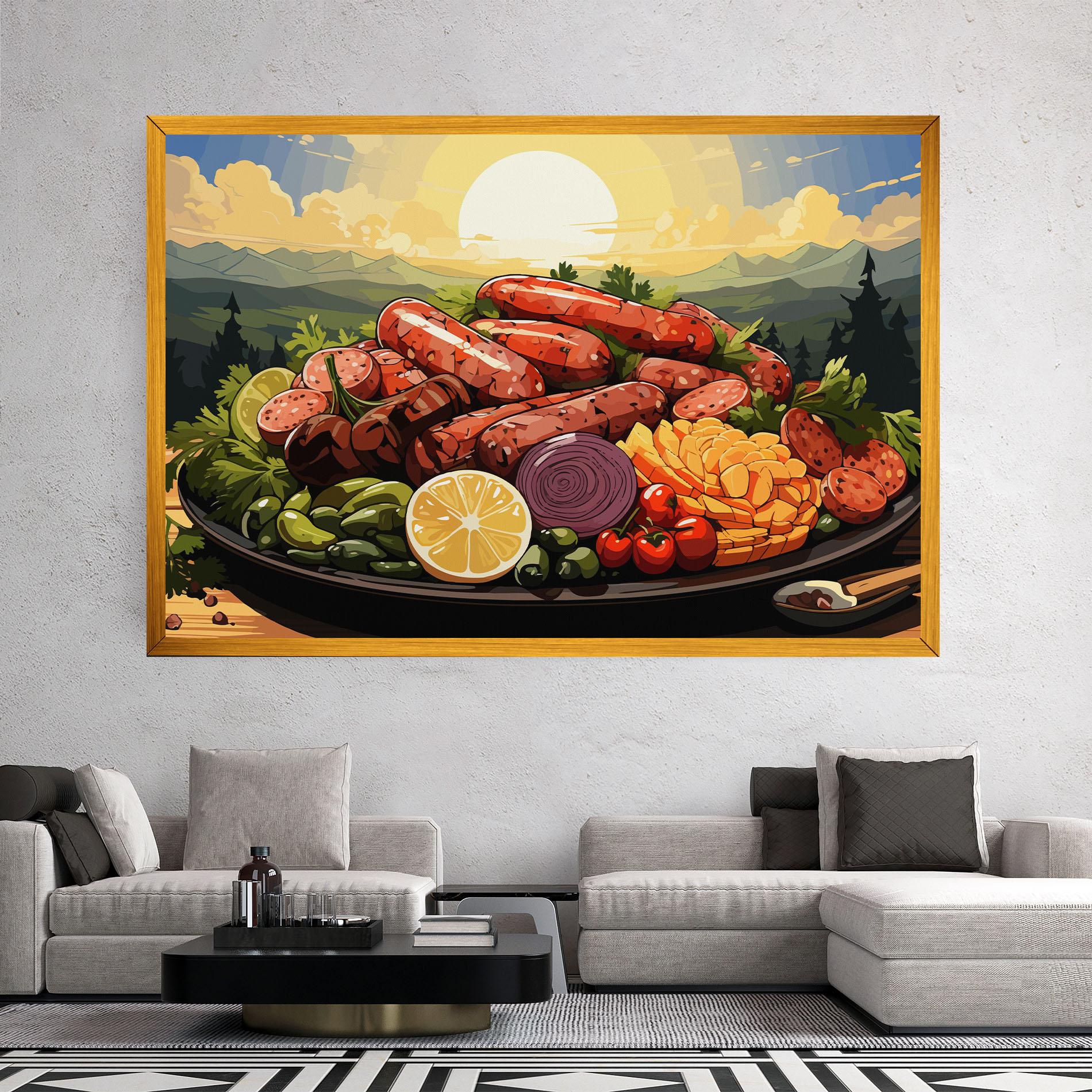 Leinwandbild Sunset Sousages mockup 2