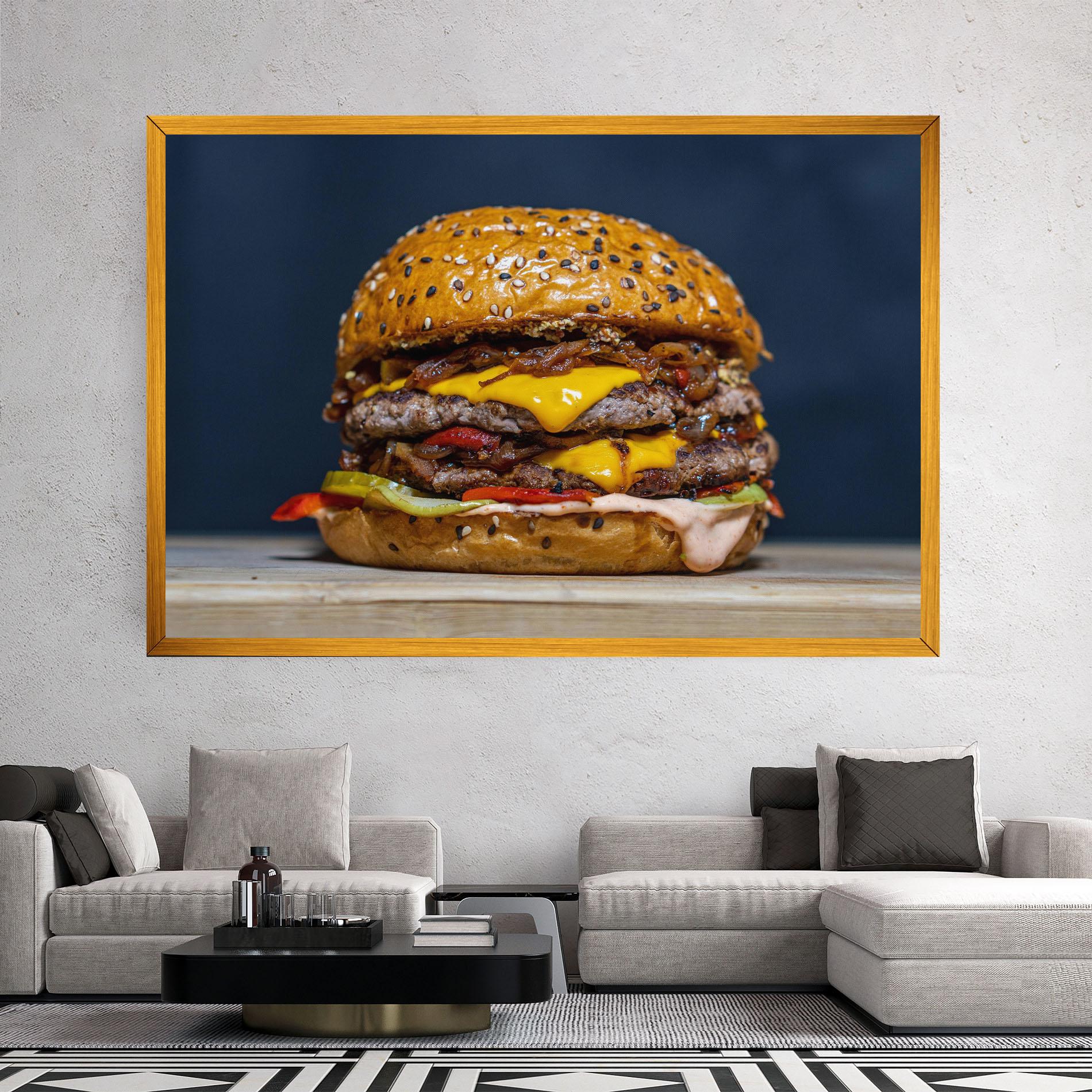Leinwandbild Tasty Hamburger mockup 2