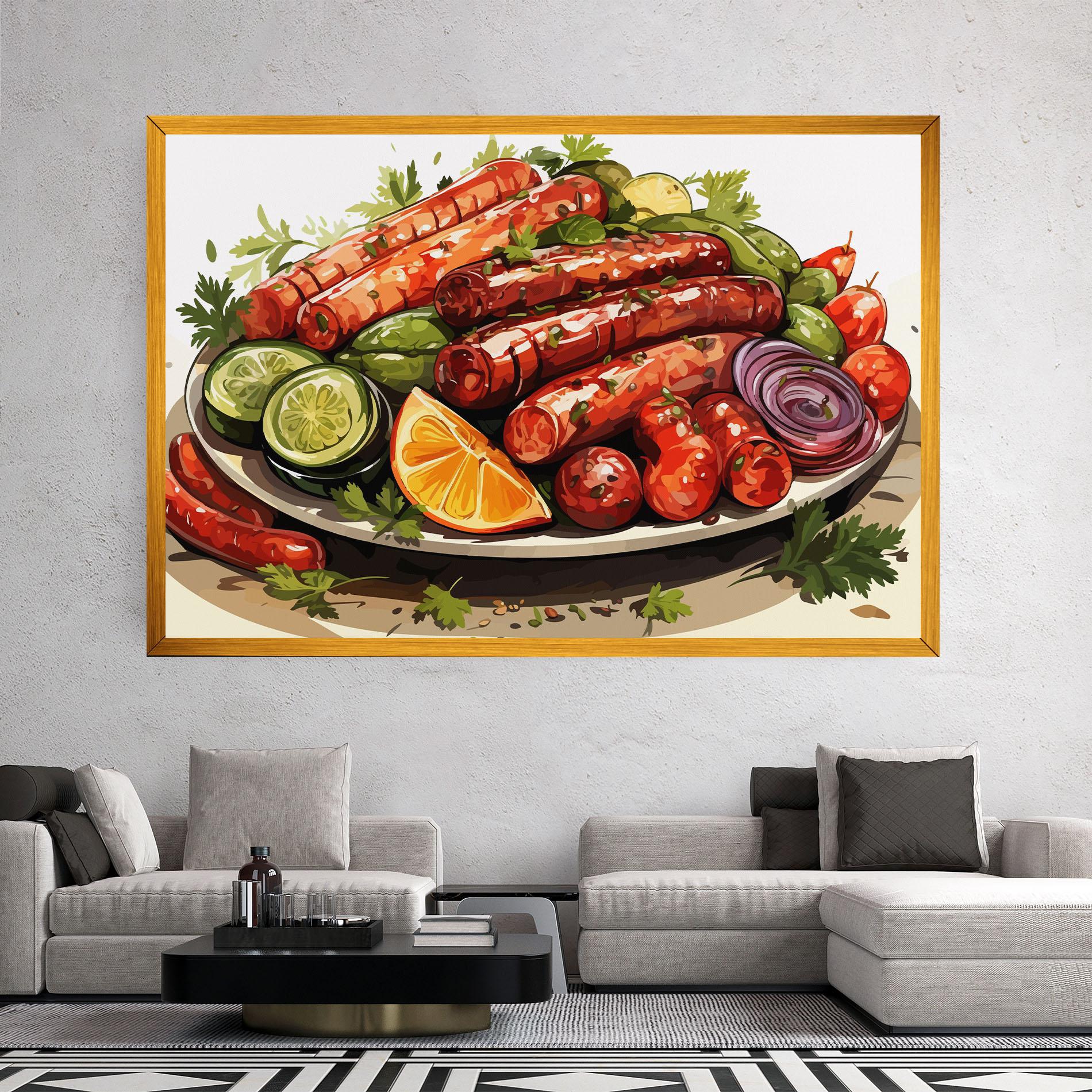 Leinwandbild Tasty Sousages mockup 2