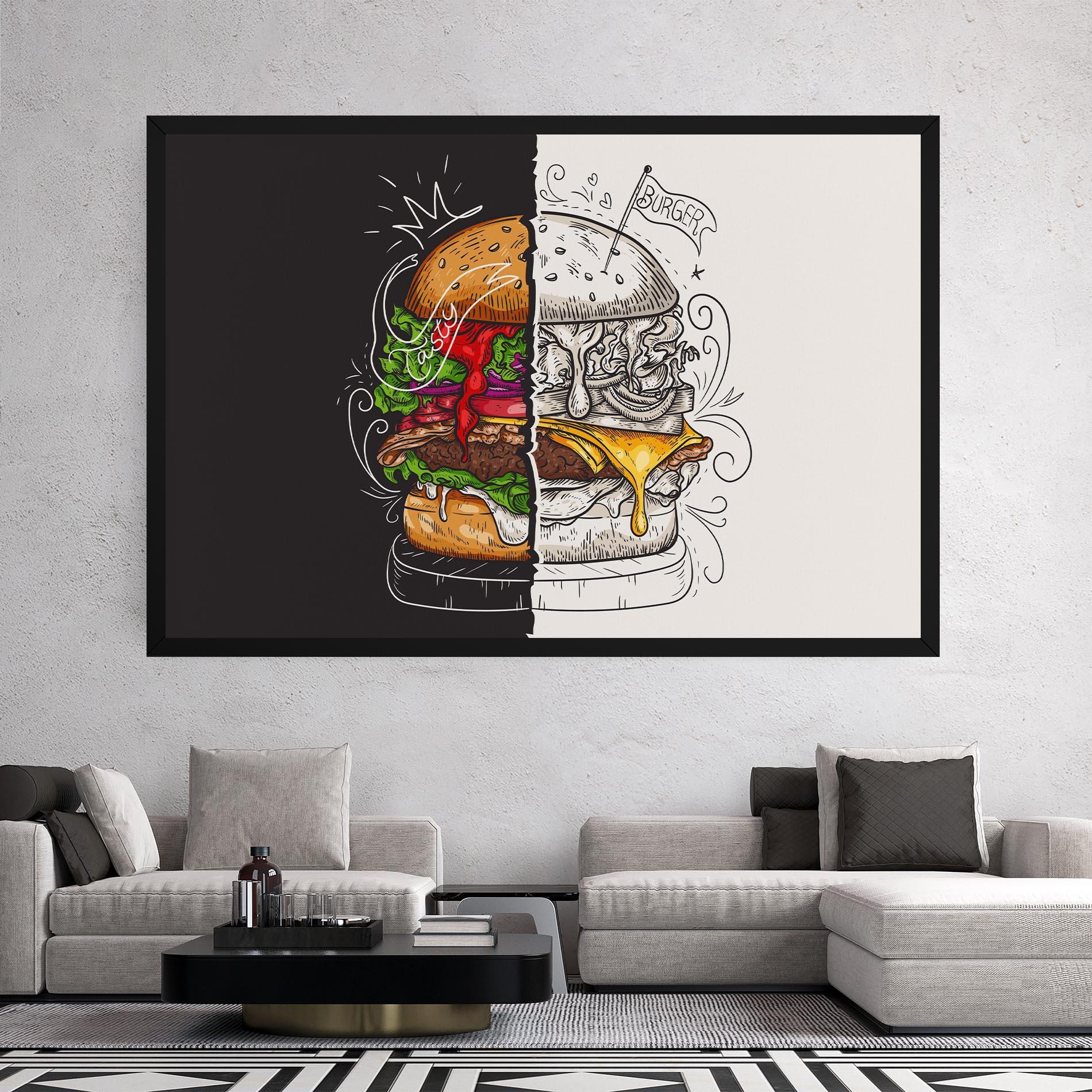 Leinwandbild Burger Art mockup 2