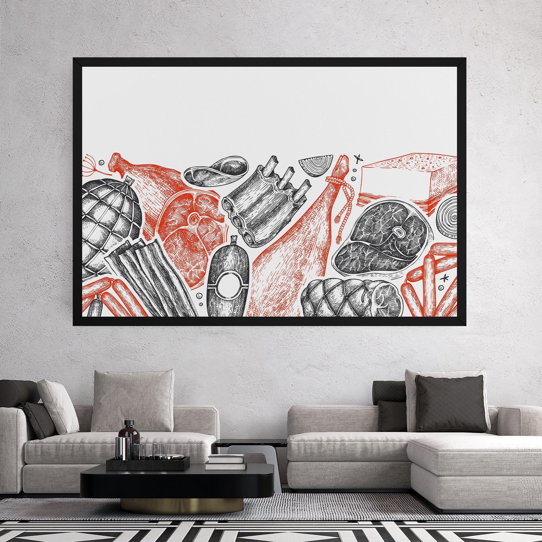 Leinwandbild Grey Orange Meat mockup 2