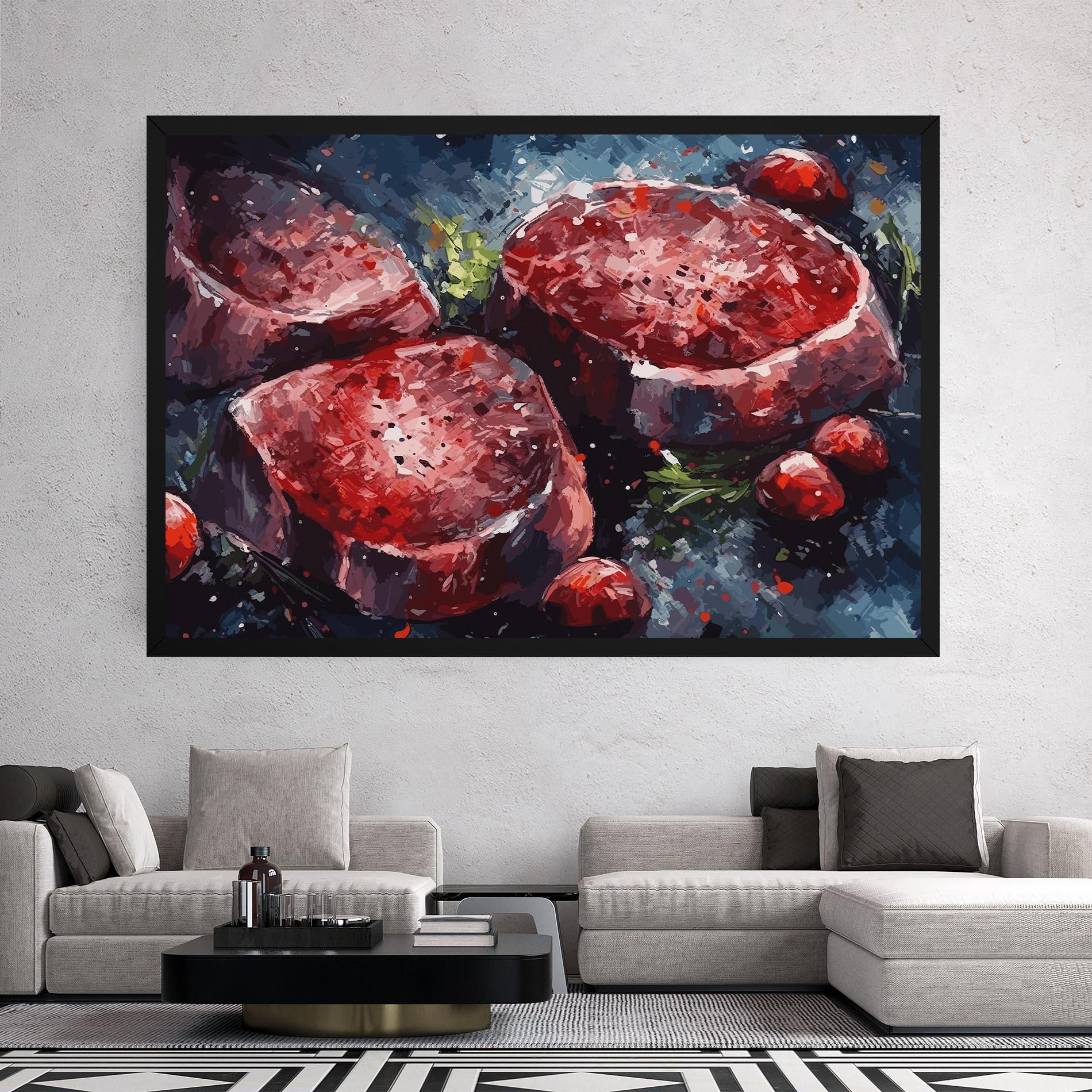 Leinwandbild Meat Art mockup 2