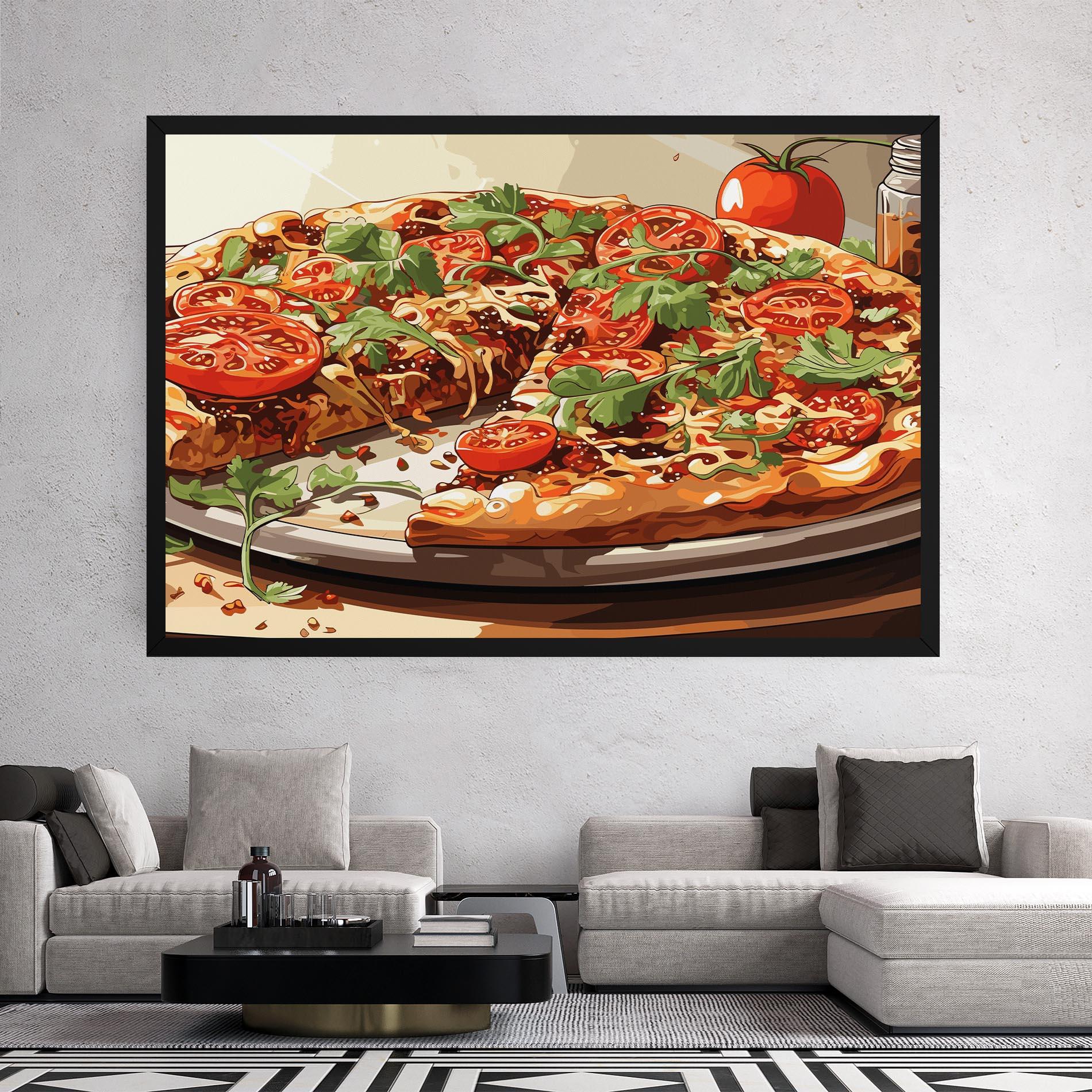 Leinwandbild Pizza View mockup 2