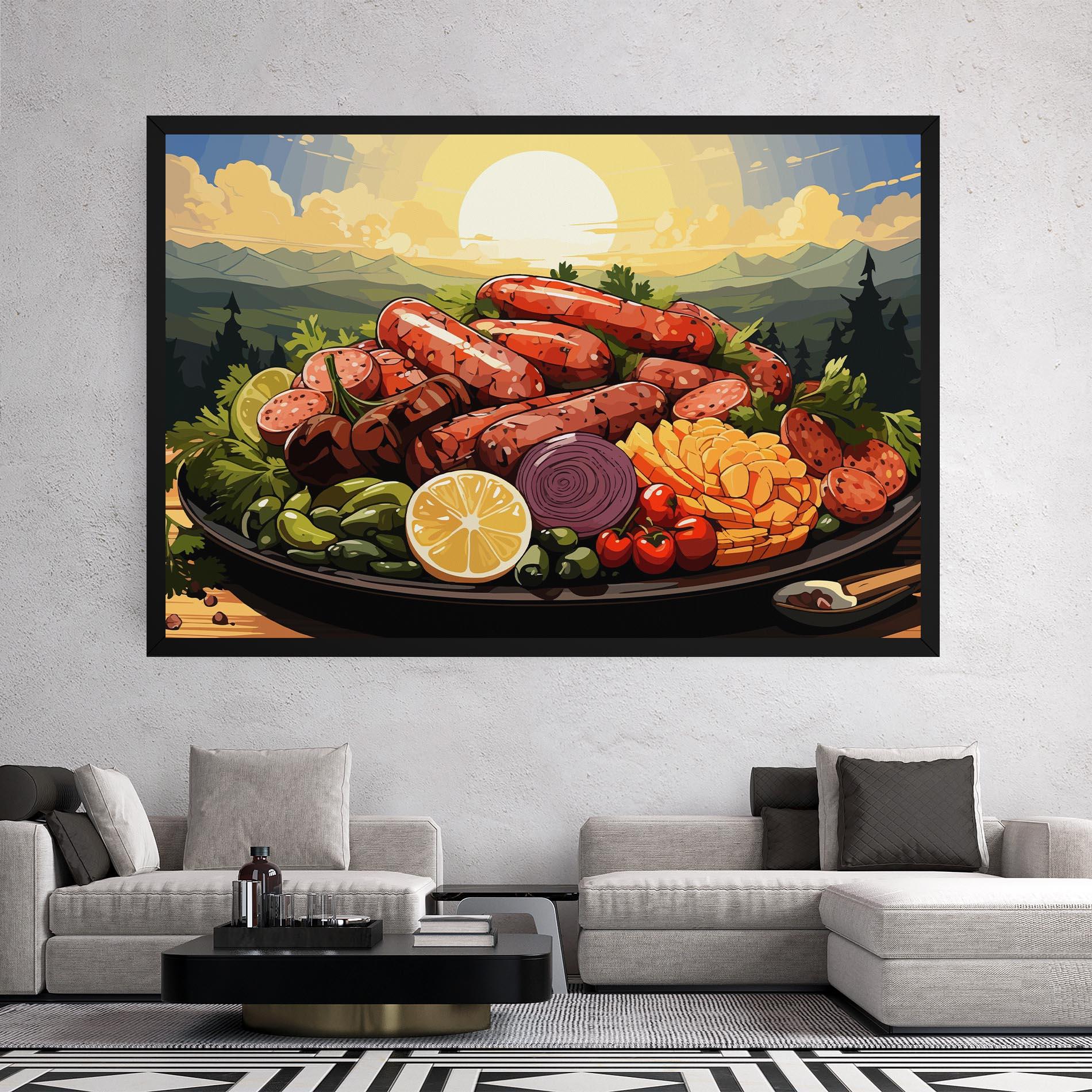 Leinwandbild Sunset Sousages mockup 2