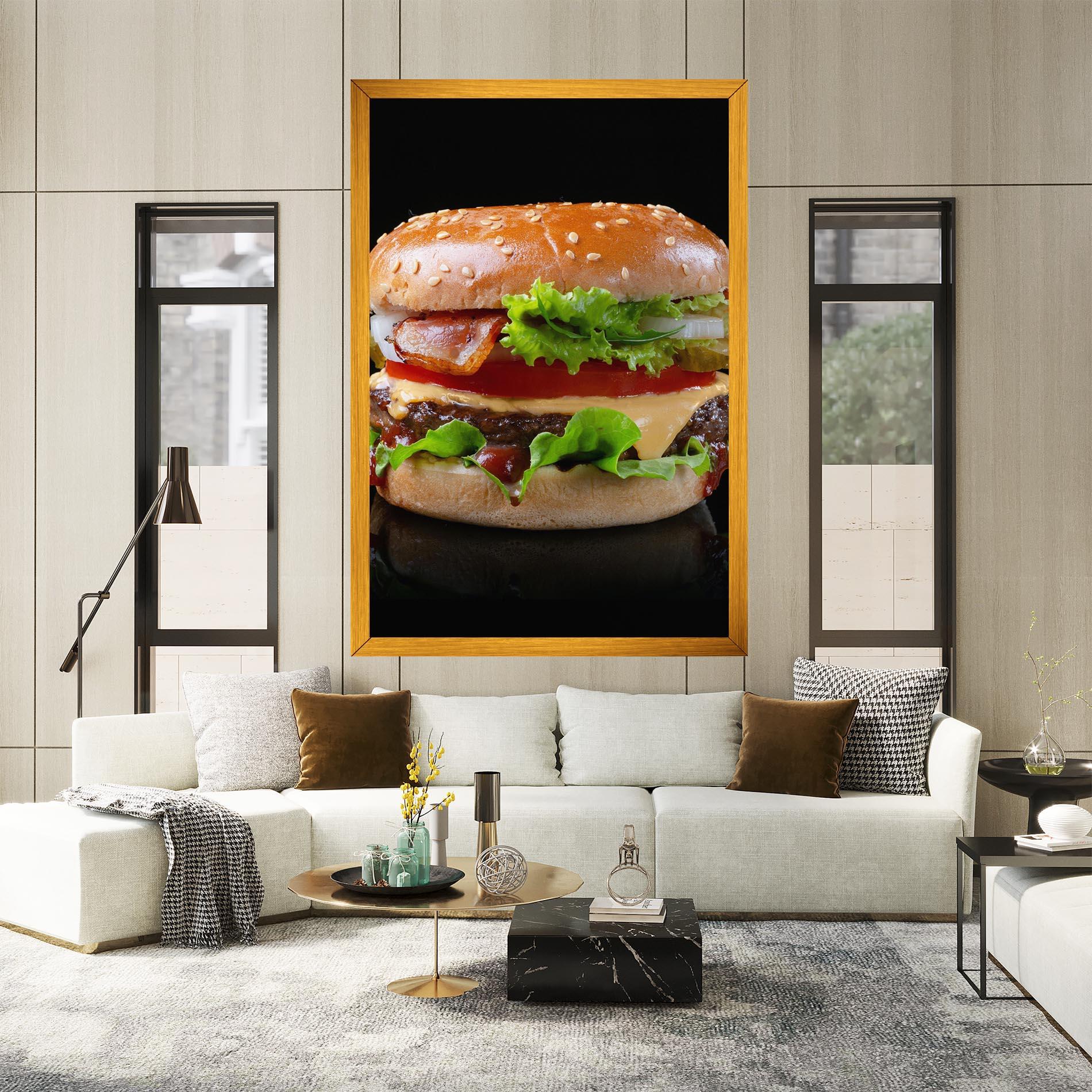 Leinwandbild Yumm Hamburger mockup 2