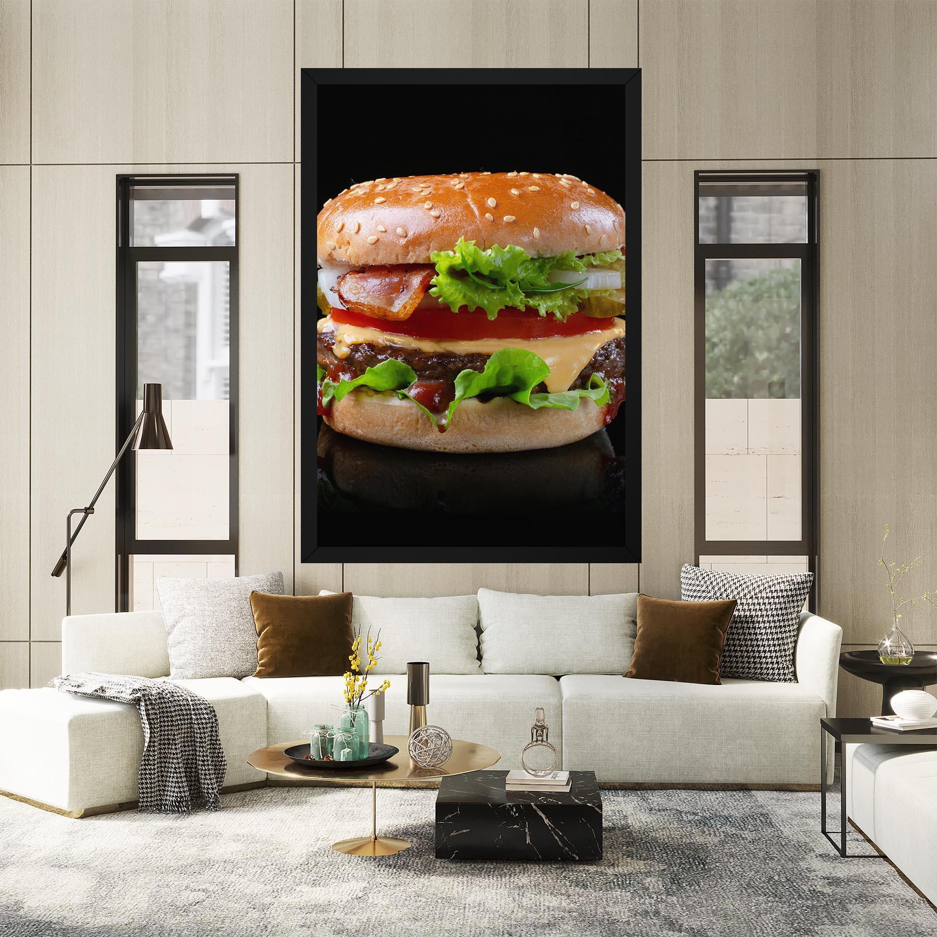 Leinwandbild Yumm Hamburger mockup 2