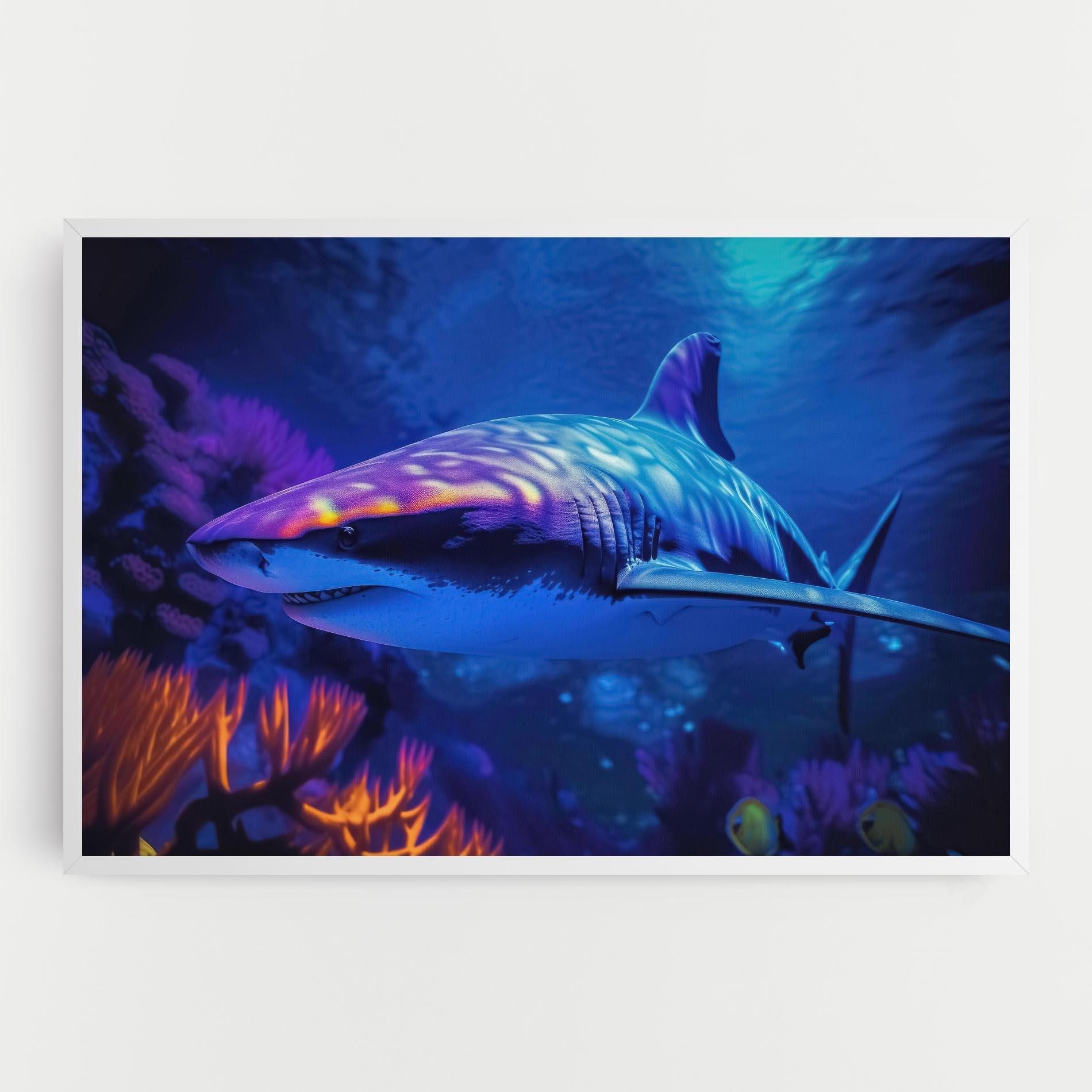 Leinwandbild Blue Light Shark mockup 0