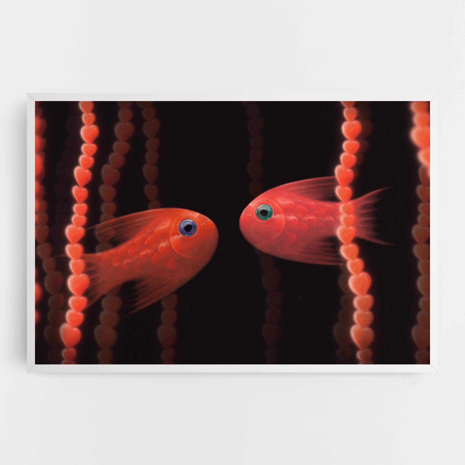 Leinwandbild Orange Fish Heart mockup 0