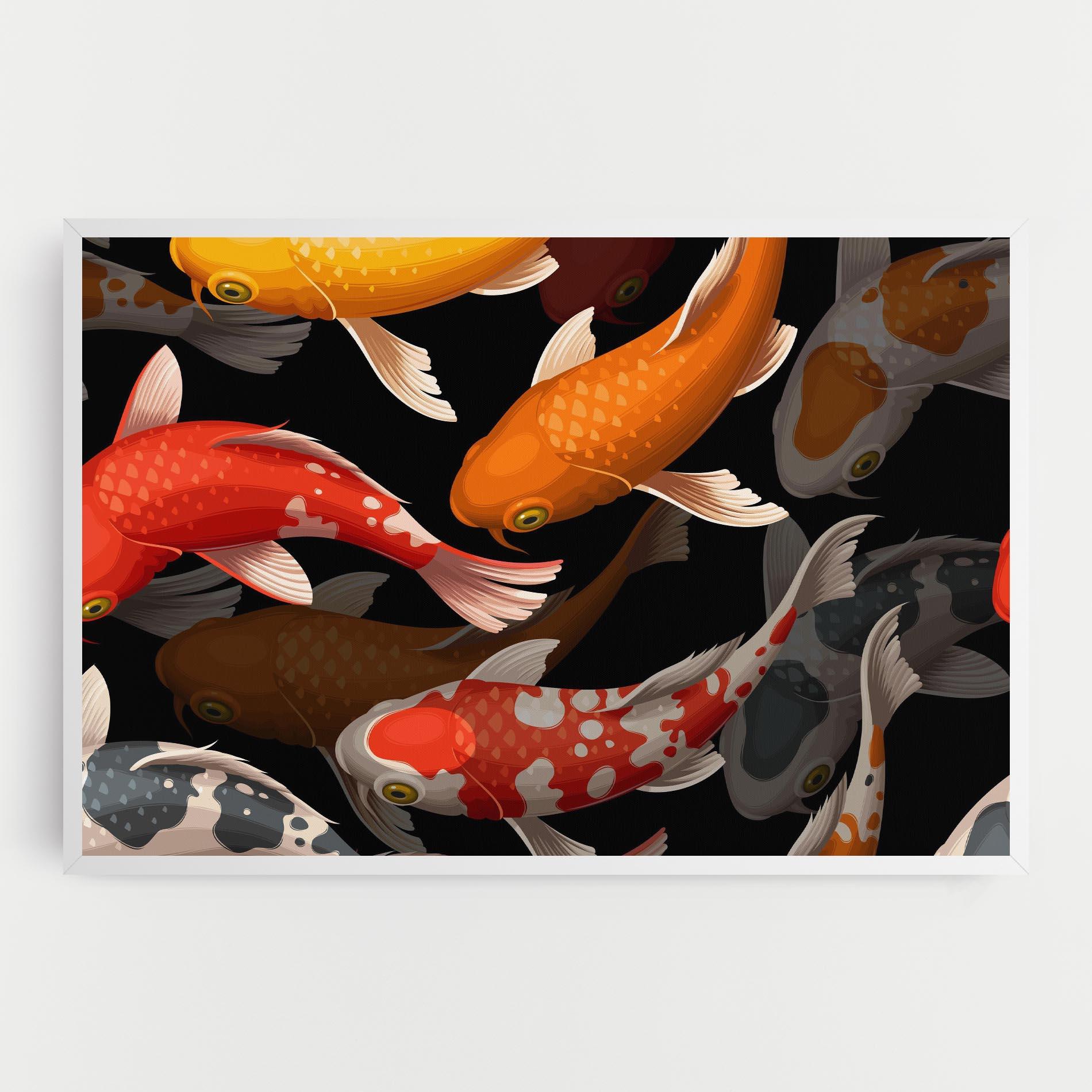 Leinwandbild Seamless Koi Fish mockup 0