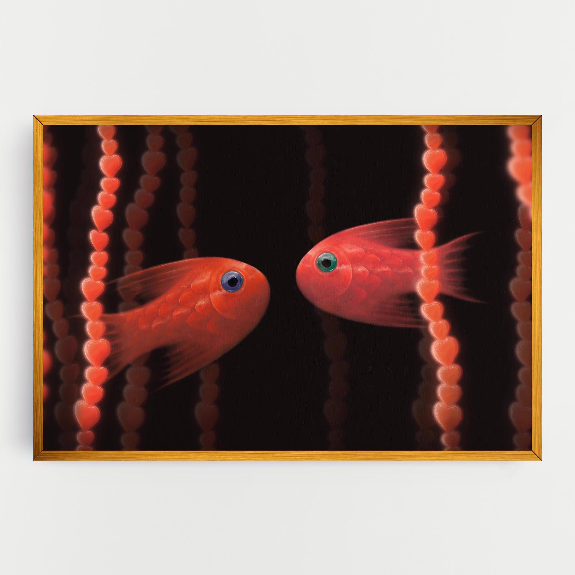 Leinwandbild Orange Fish Heart mockup 0