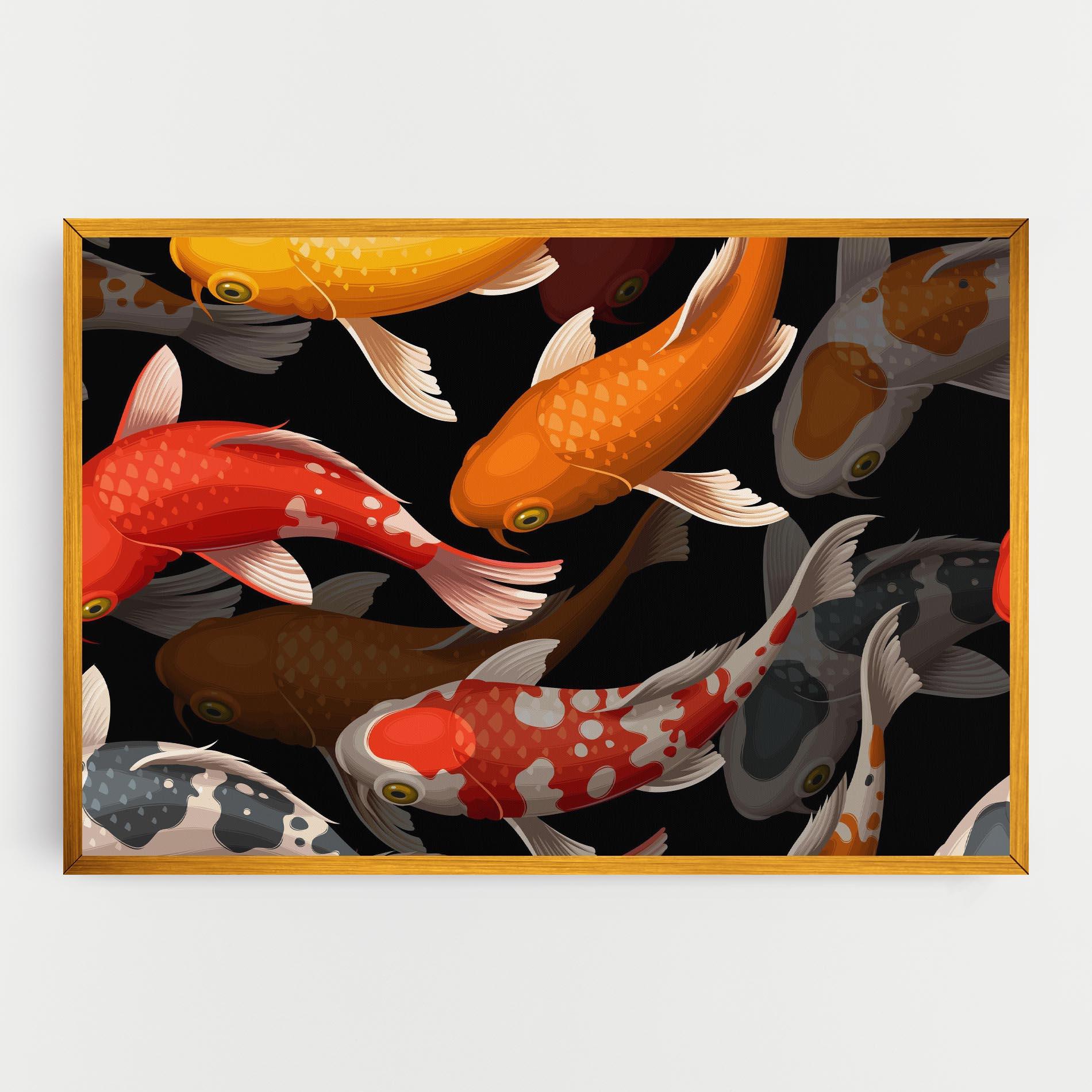Leinwandbild Seamless Koi Fish mockup 0