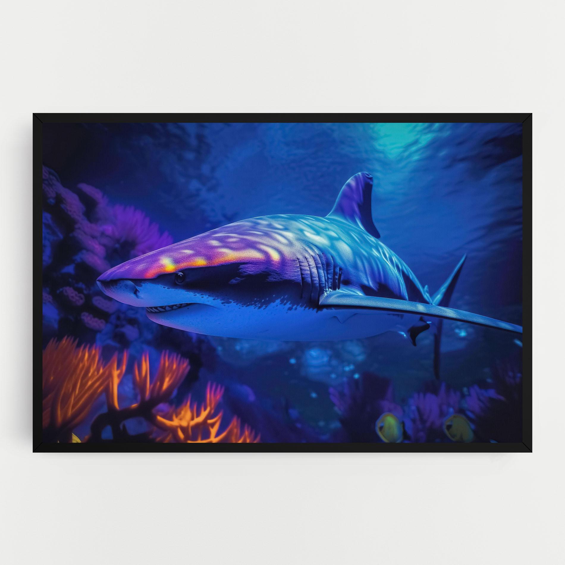 Leinwandbild Blue Light Shark mockup 0