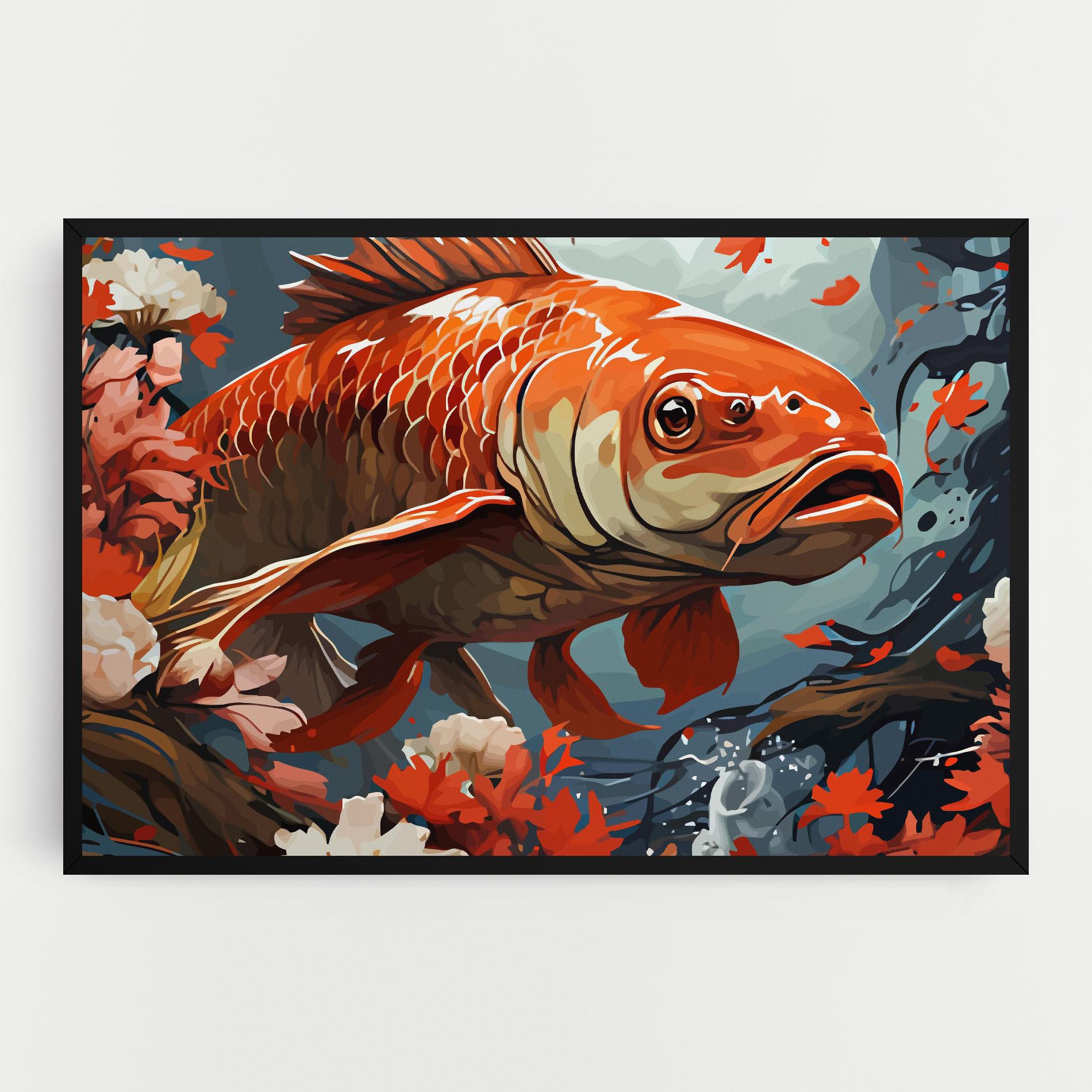 Leinwandbild Orange Koi mockup 0