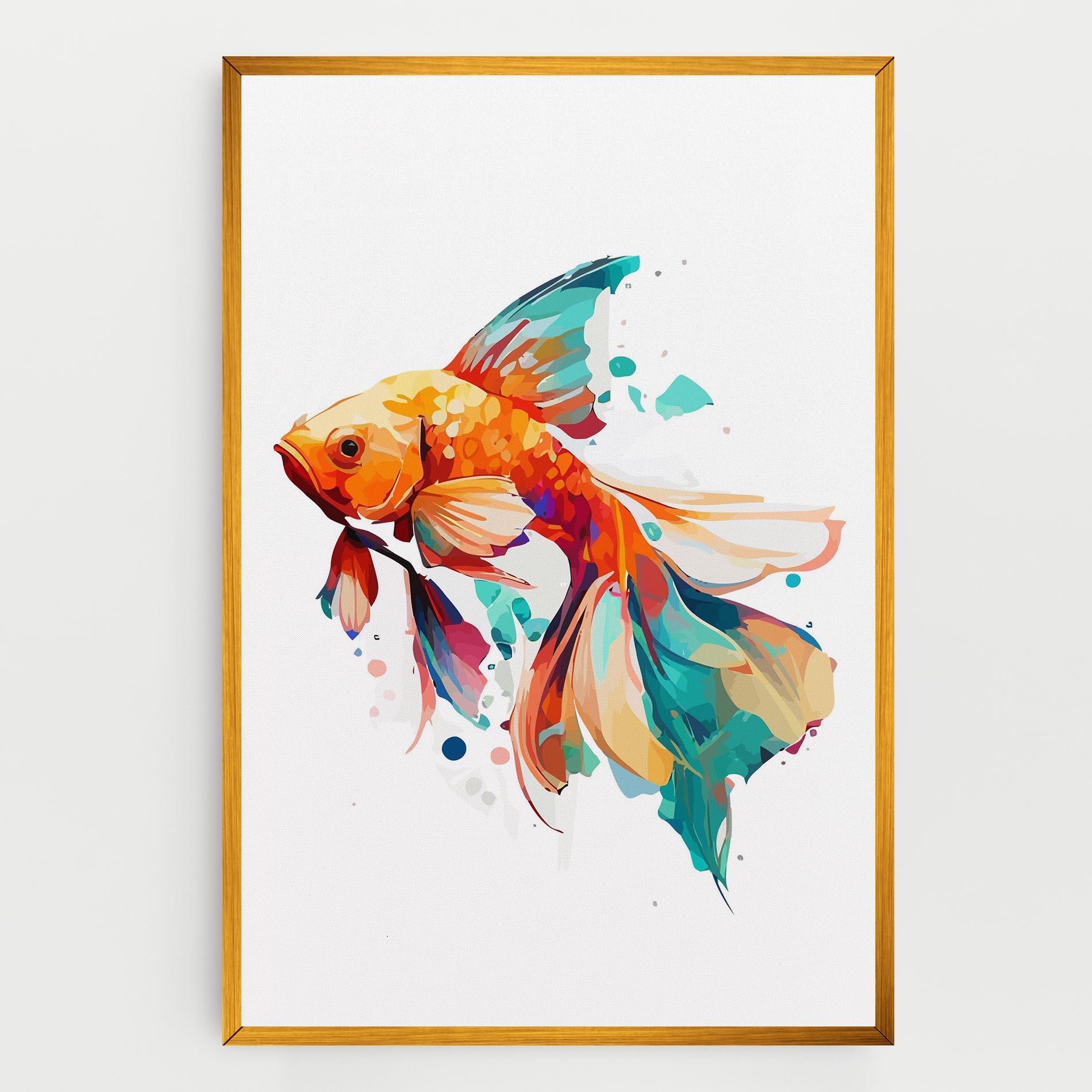 Leinwandbild Blue Orange Fish mockup 0