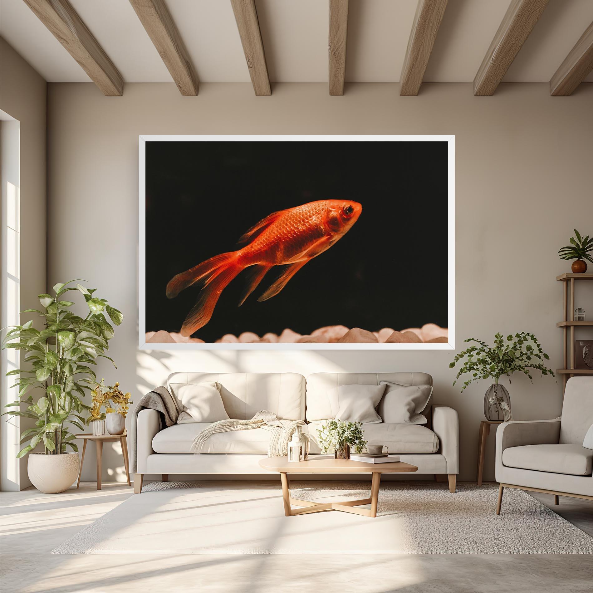 Leinwandbild Small Orange Fish mockup 6