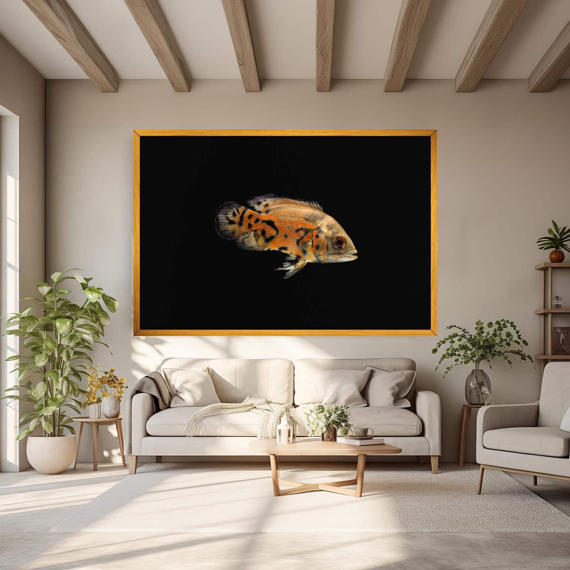 Leinwandbild Cute Brown Fish mockup 6