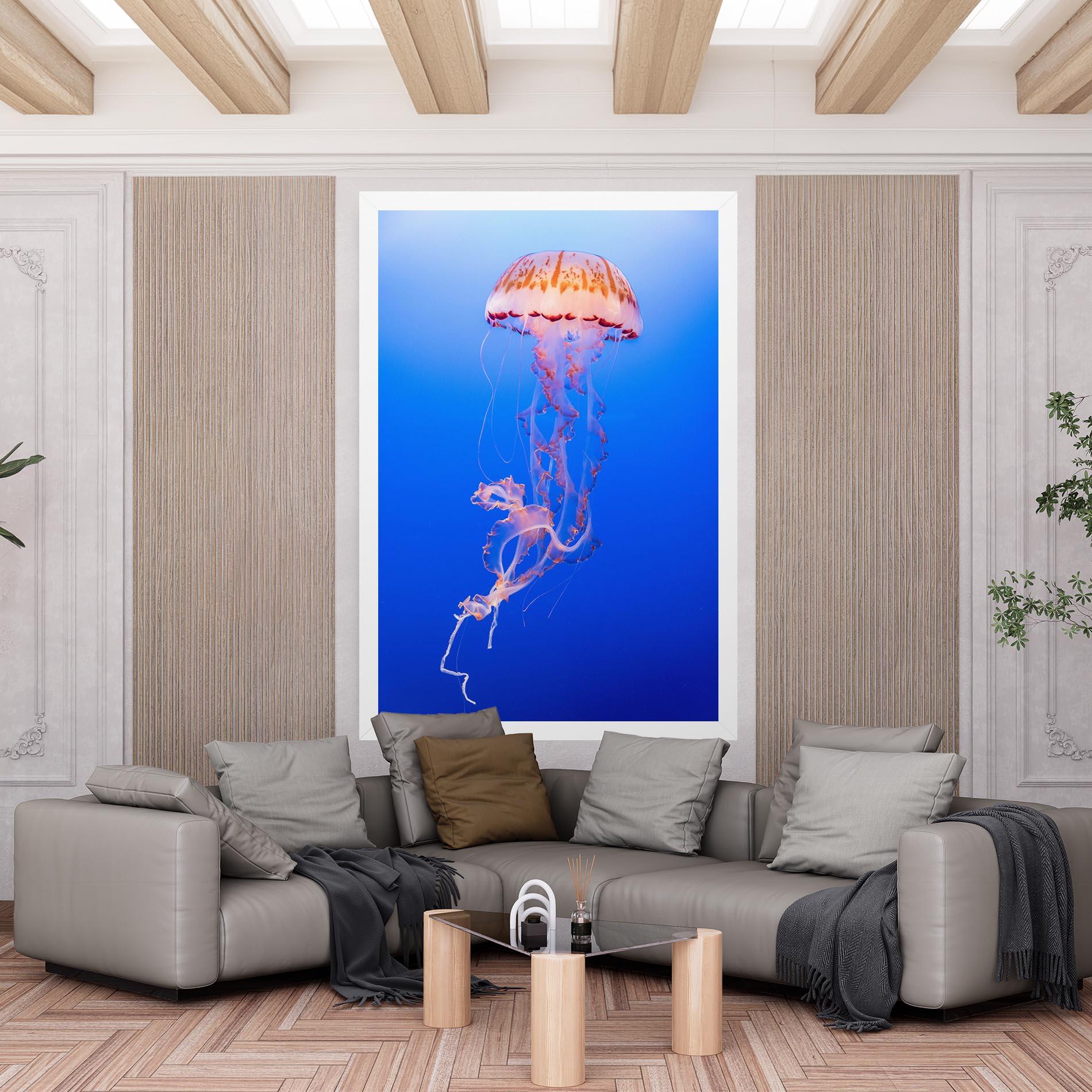 Leinwandbild Pretty White Jellyfish mockup 6