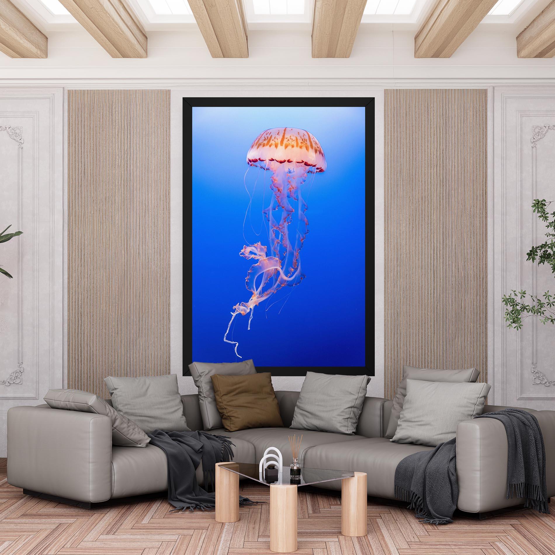 Leinwandbild Pretty White Jellyfish mockup 6