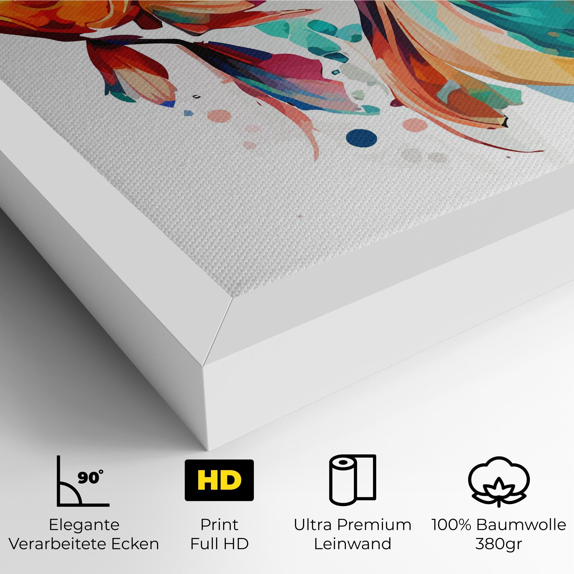 Leinwandbild Blue Orange Fish mockup 4