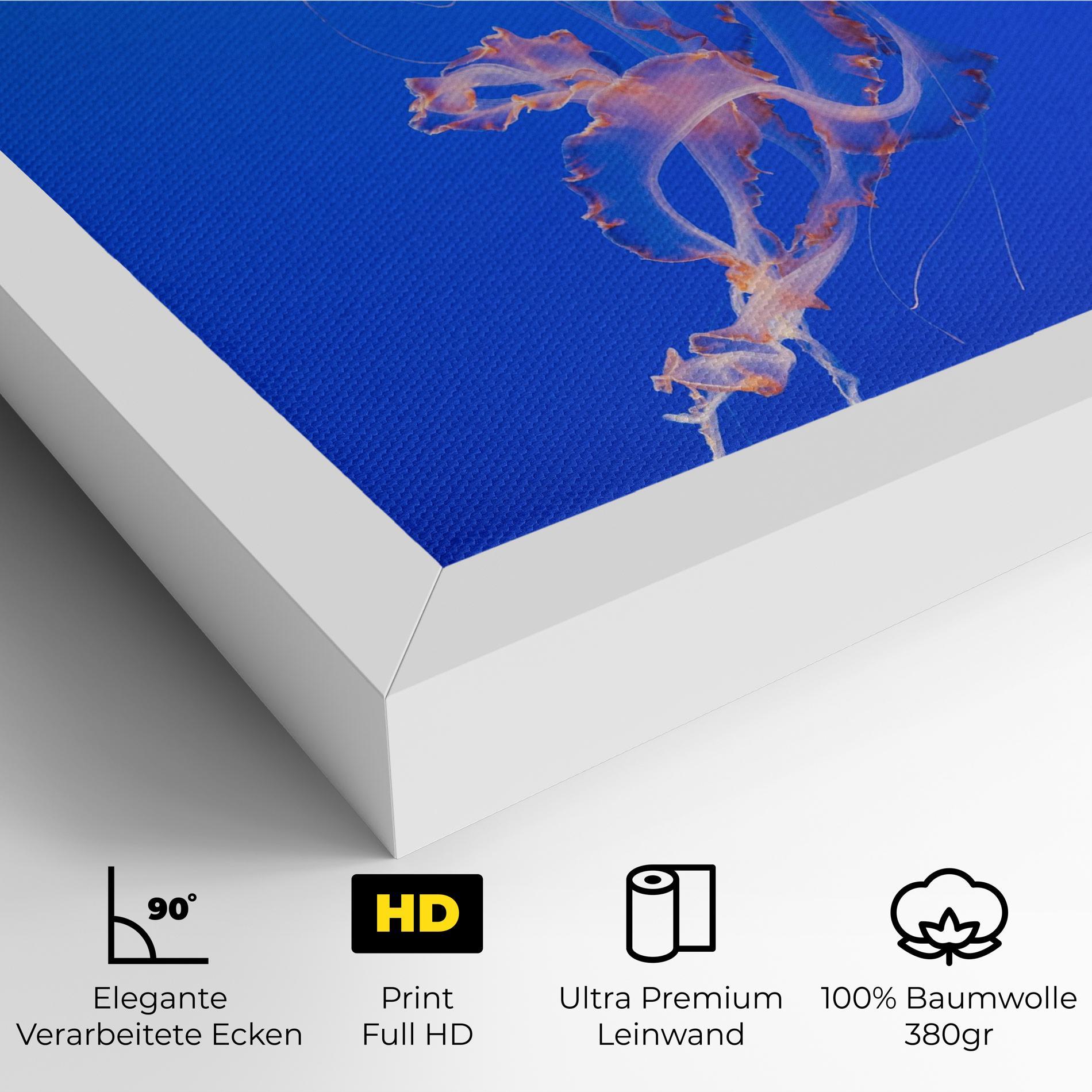 Leinwandbild Pretty White Jellyfish mockup 4