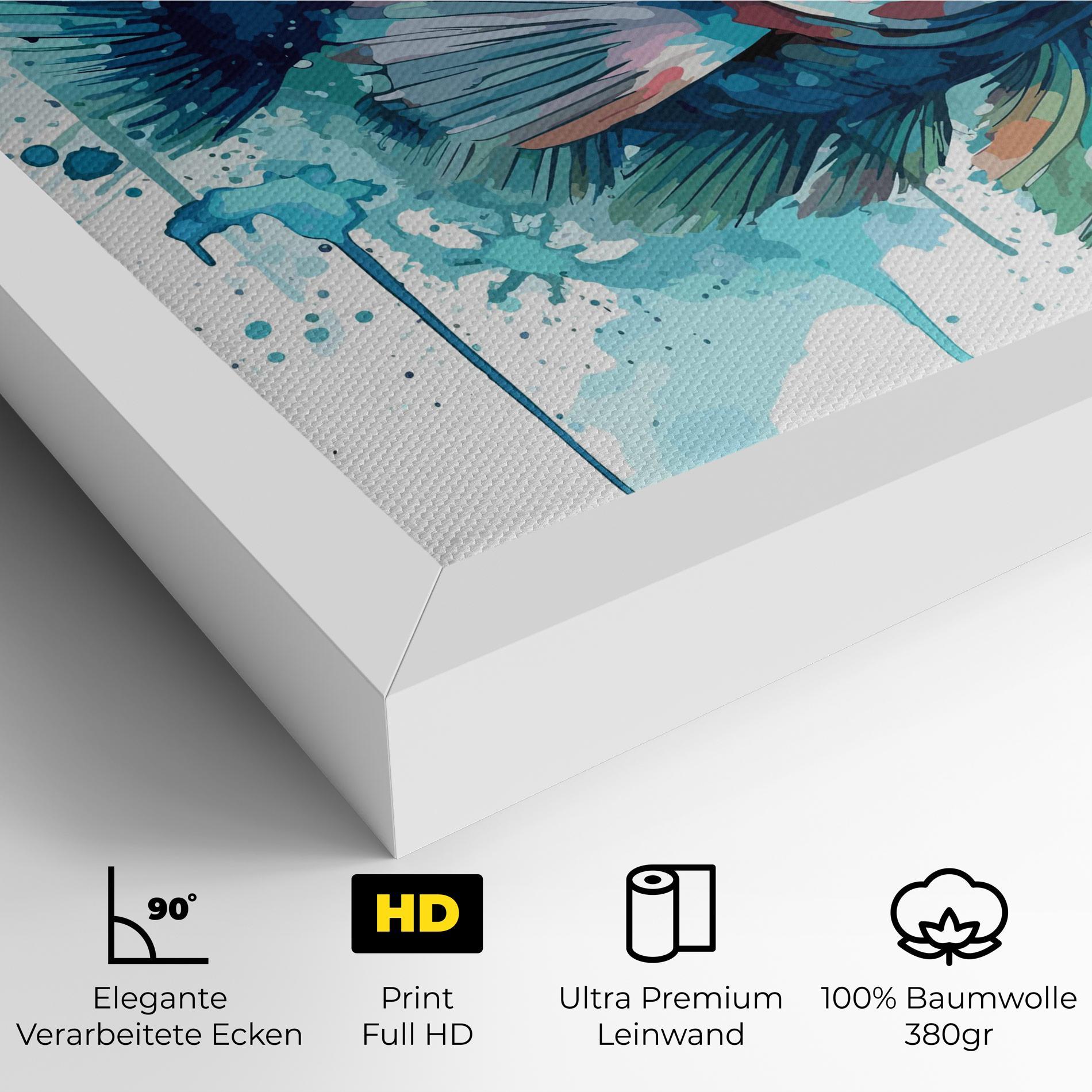 Leinwandbild Watercolor Fish mockup 4