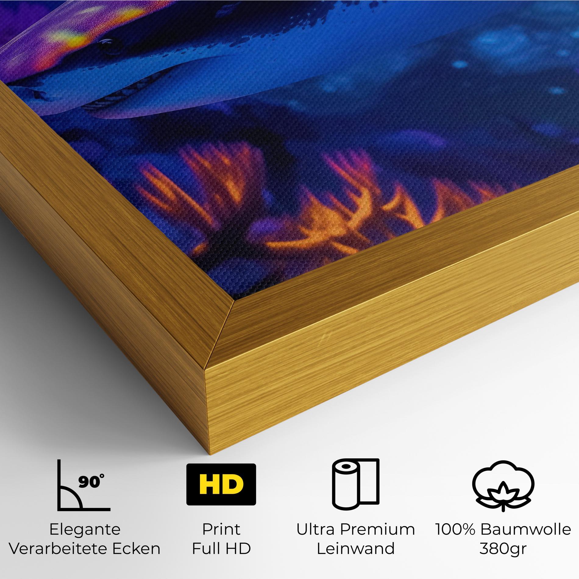 Leinwandbild Blue Light Shark mockup 4