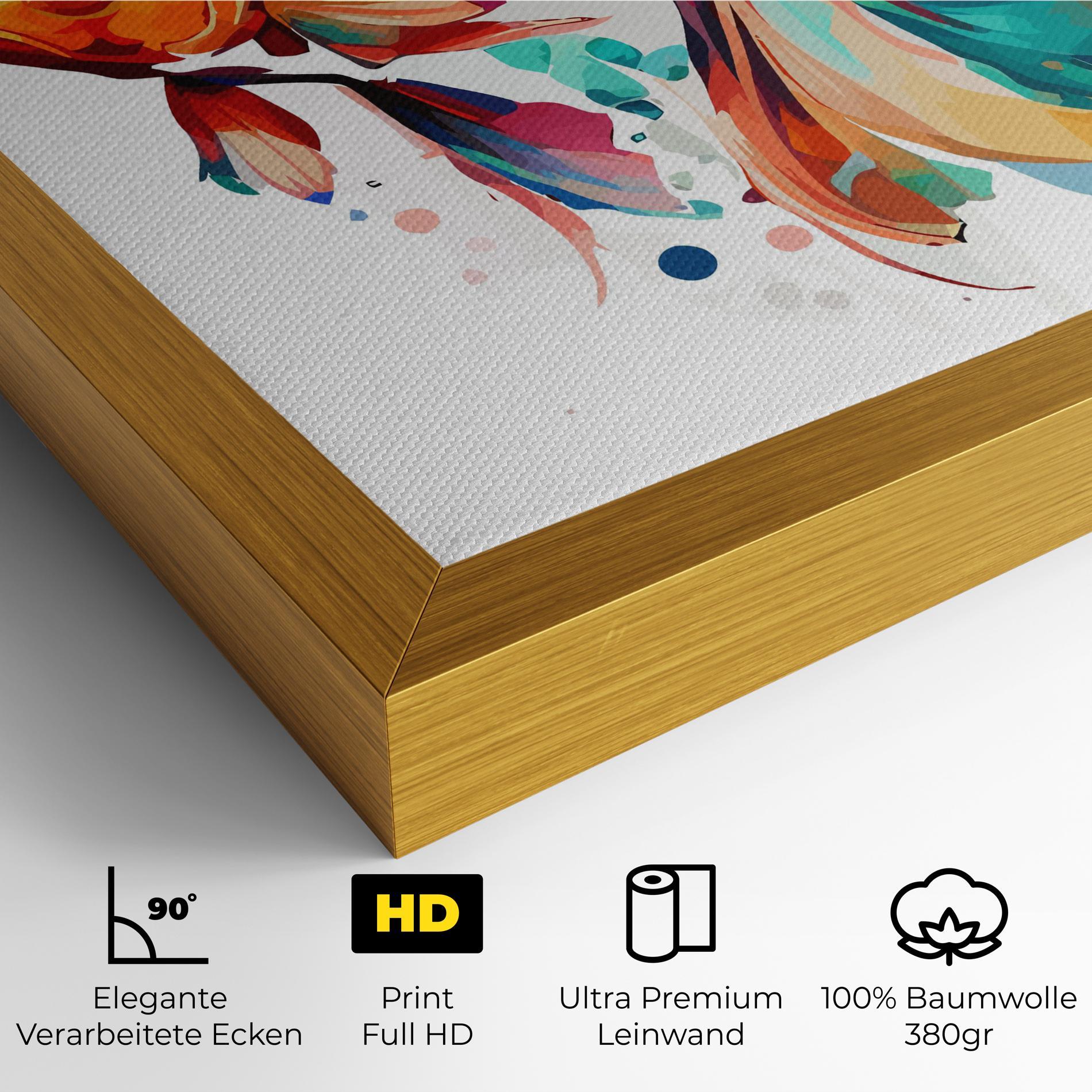 Leinwandbild Blue Orange Fish mockup 4