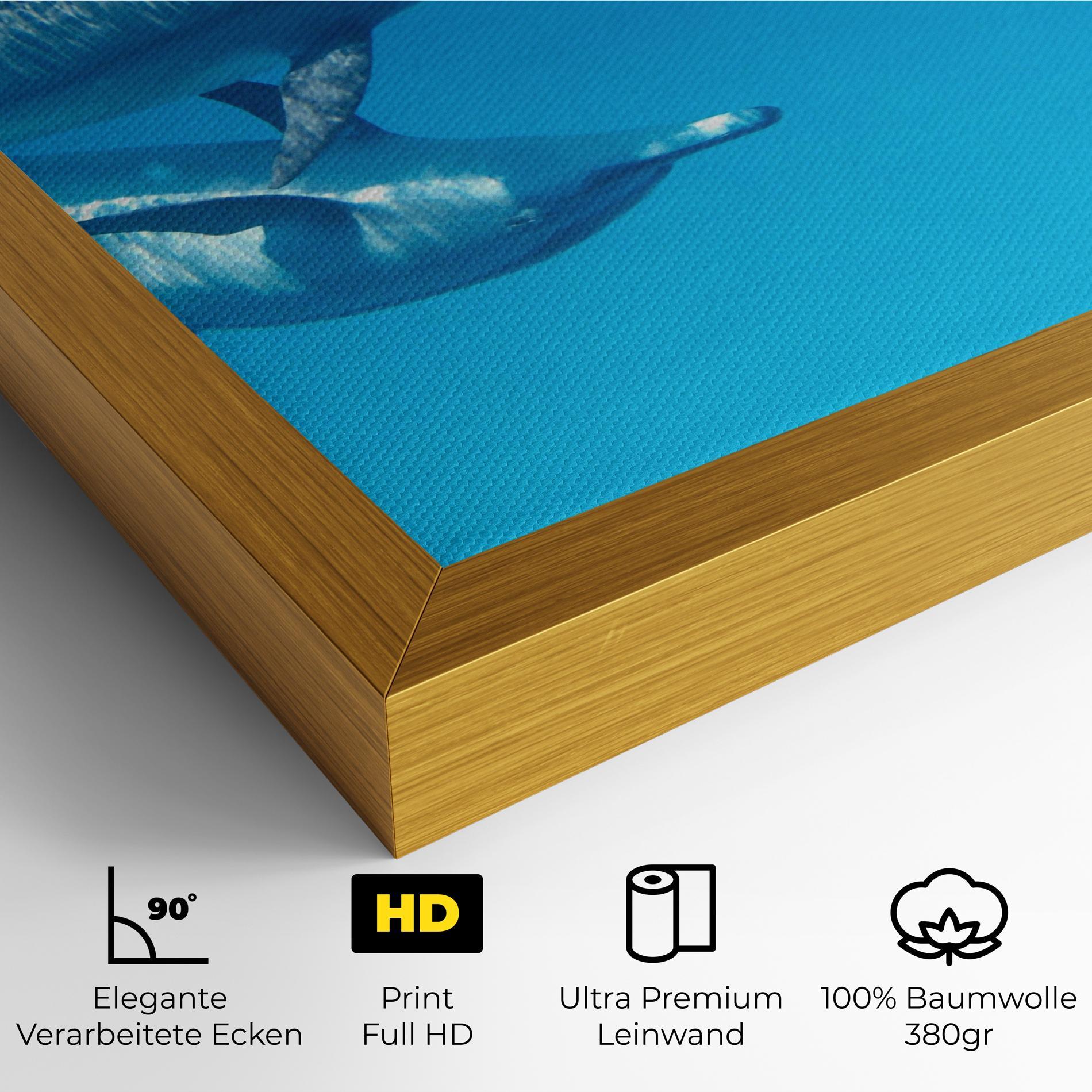 Leinwandbild Family Of Dolphins mockup 4