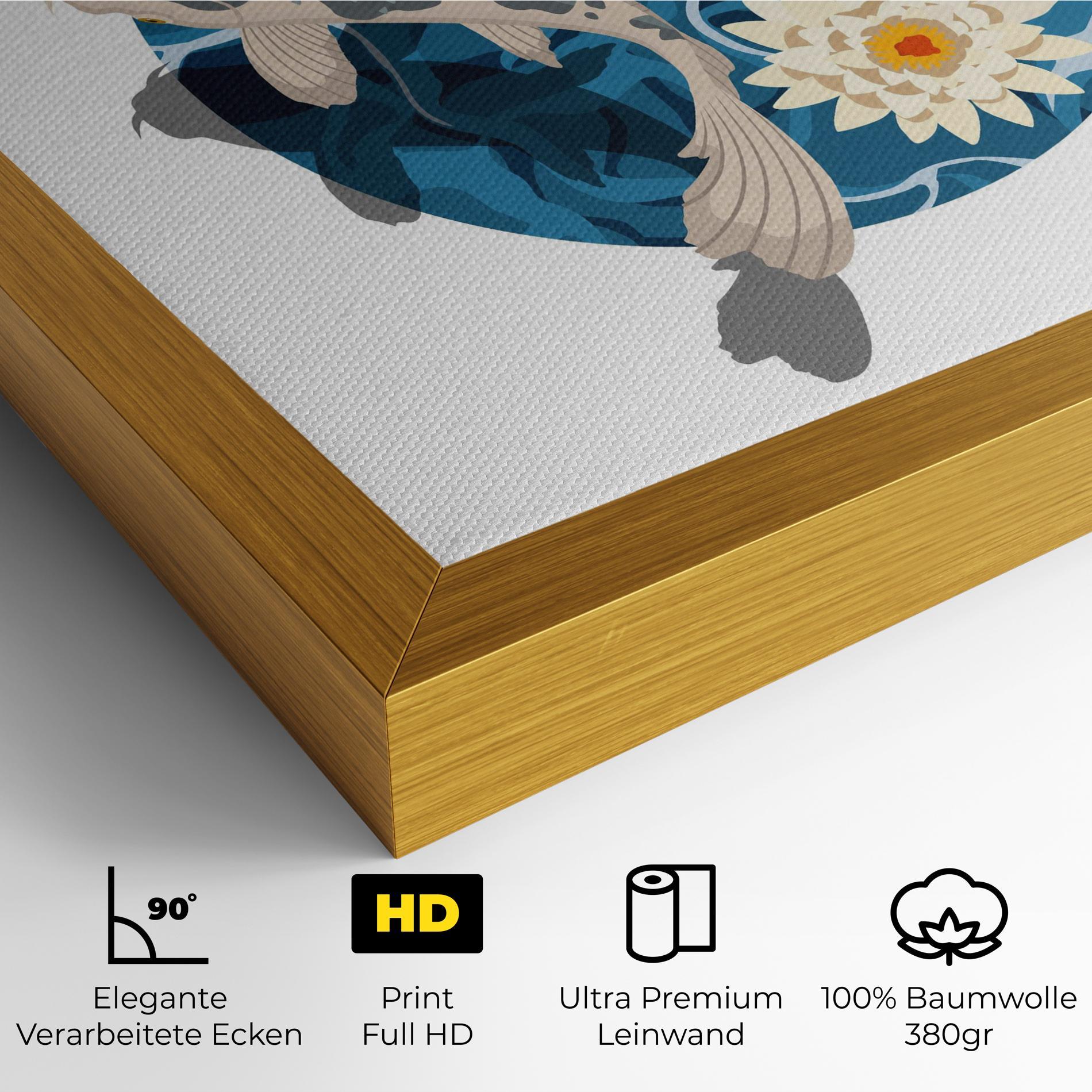 Leinwandbild Grey Orange Koi mockup 4