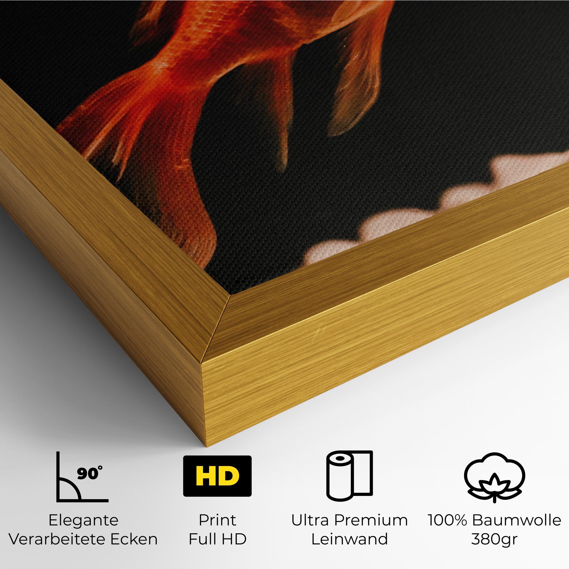 Leinwandbild Small Orange Fish mockup 4