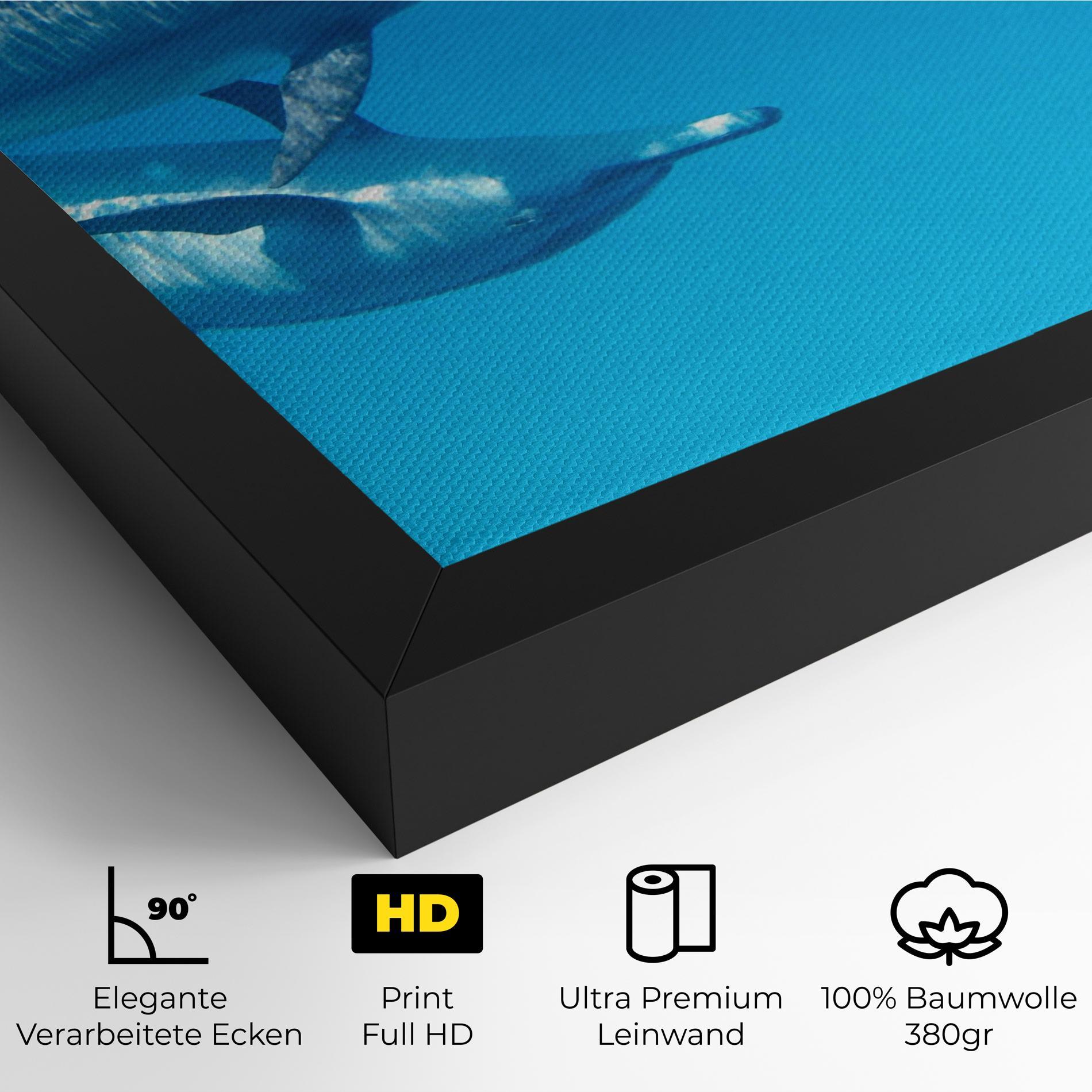 Leinwandbild Family Of Dolphins mockup 4