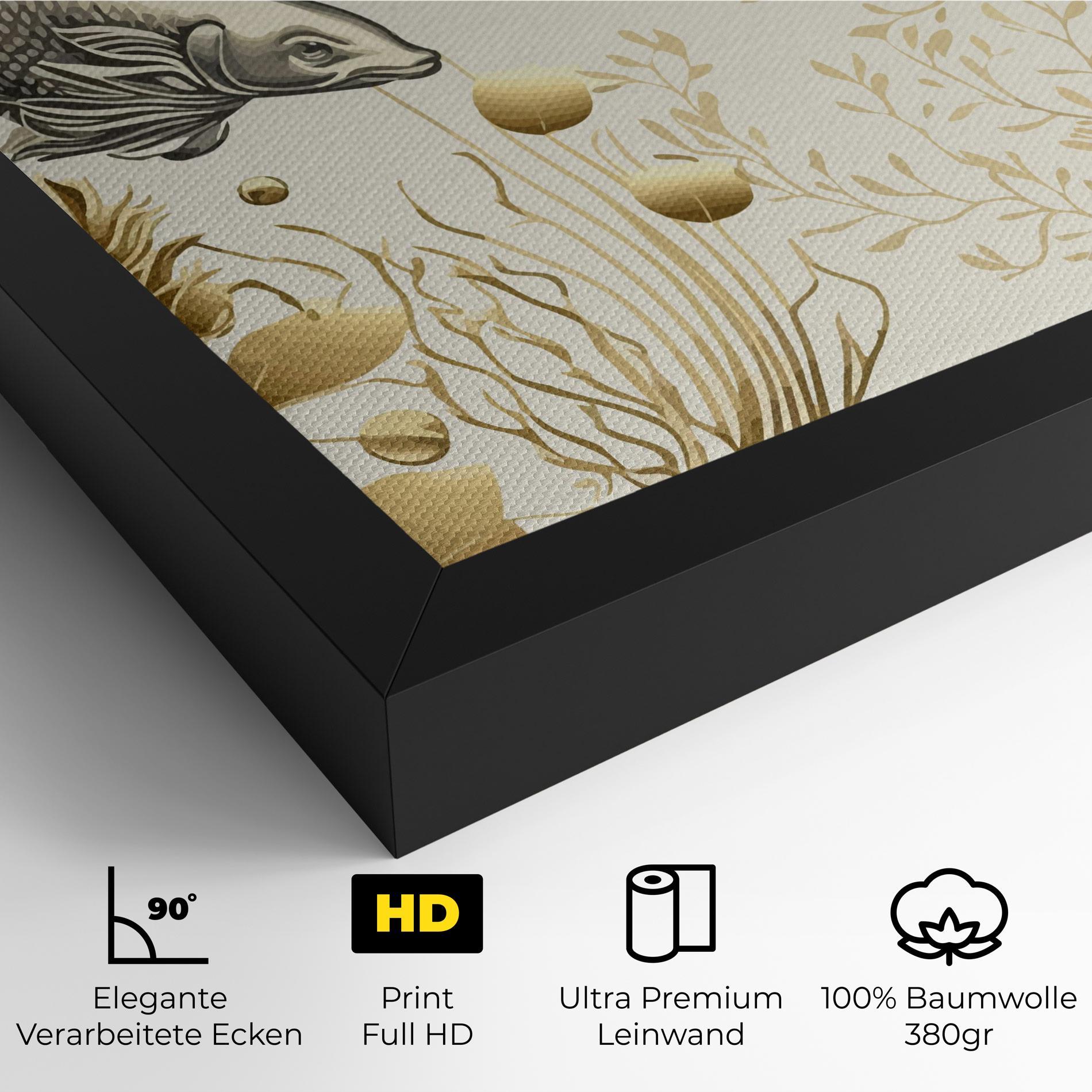 Leinwandbild Grey Gold Fish mockup 4
