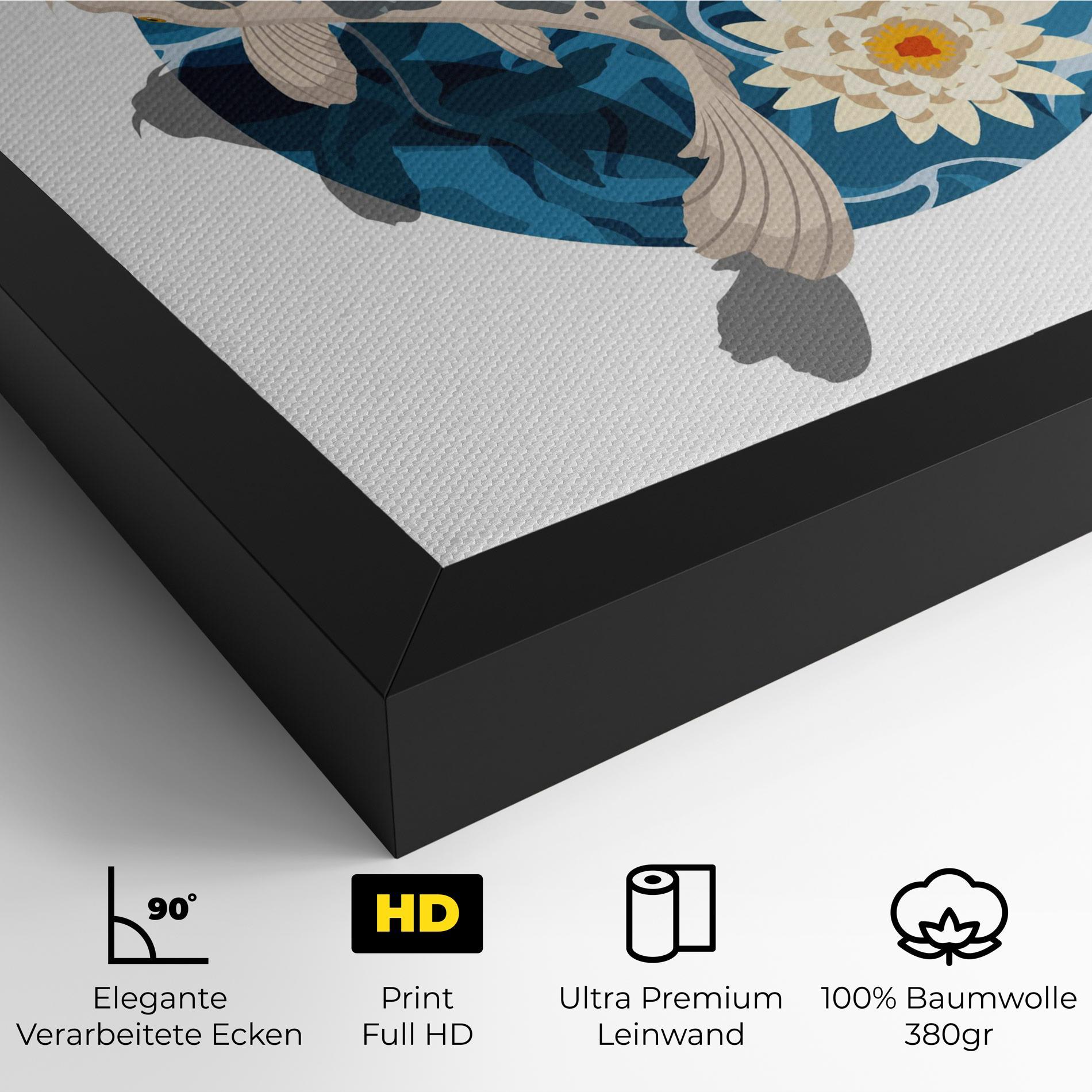 Leinwandbild Grey Orange Koi mockup 4