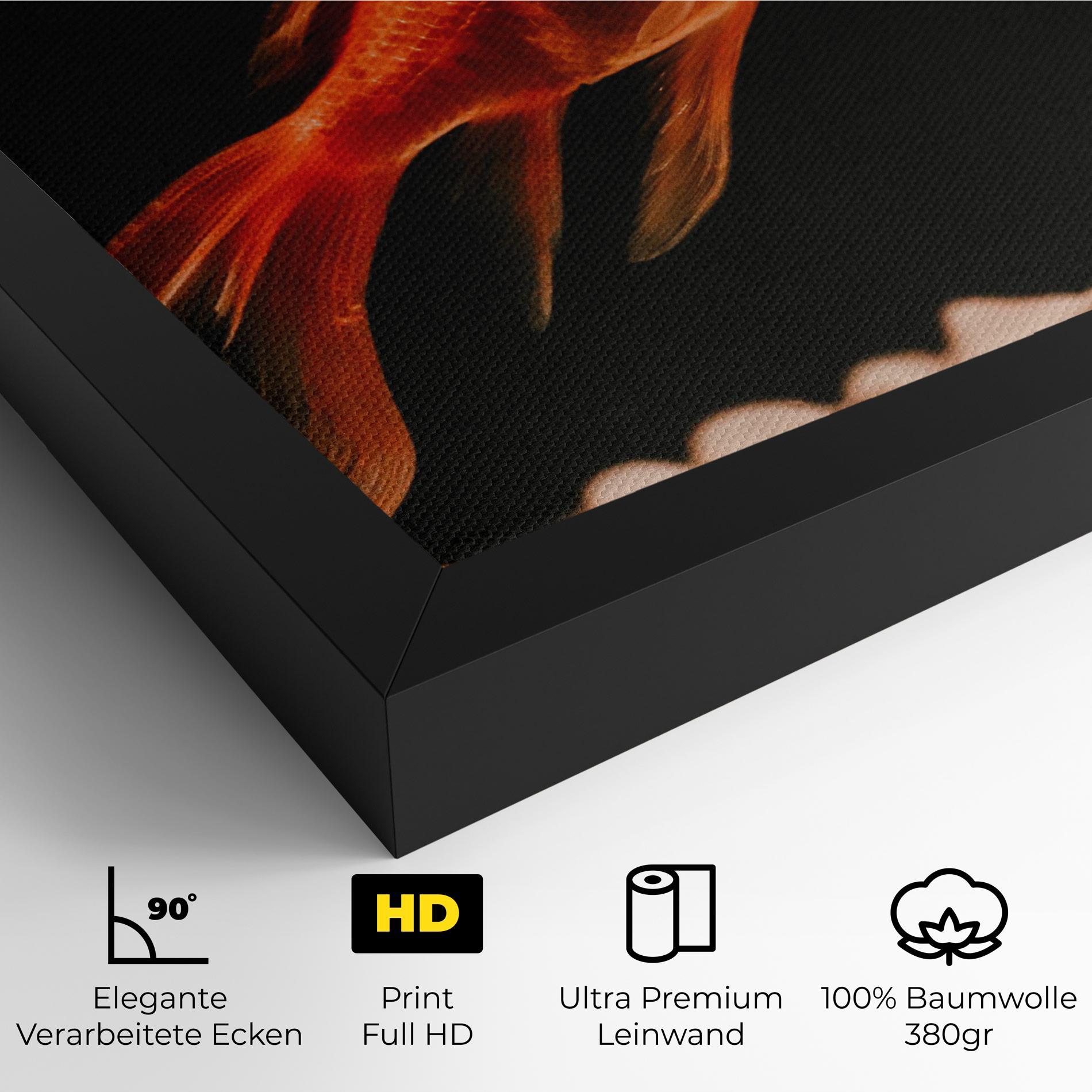 Leinwandbild Small Orange Fish mockup 4