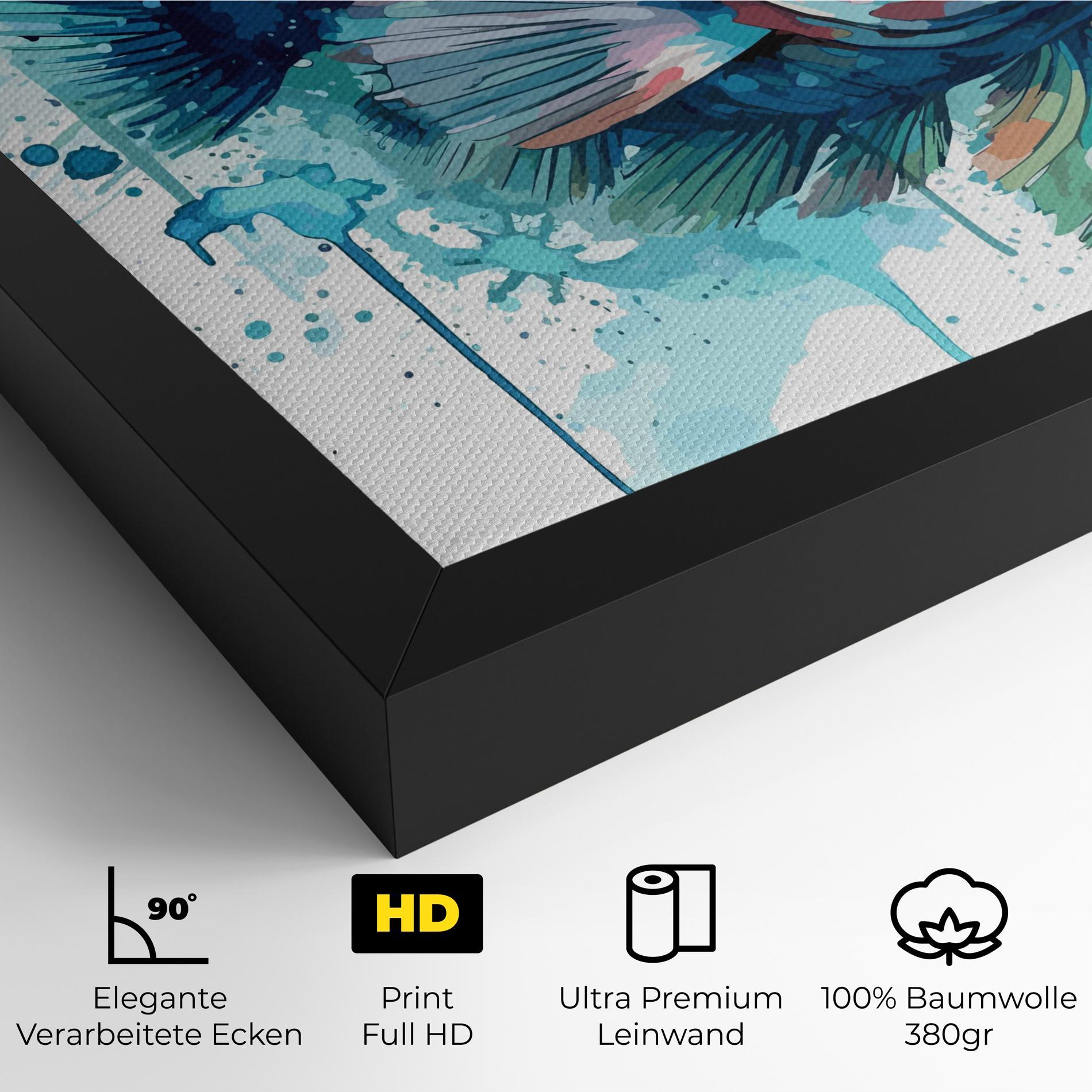 Leinwandbild Watercolor Fish mockup 4