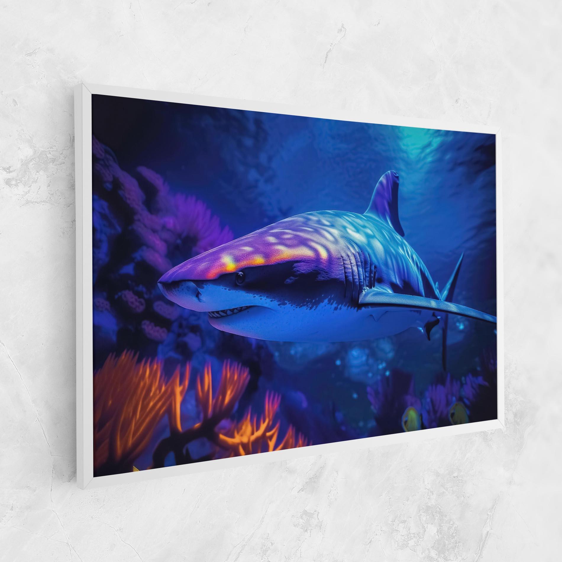 Leinwandbild Blue Light Shark mockup 1
