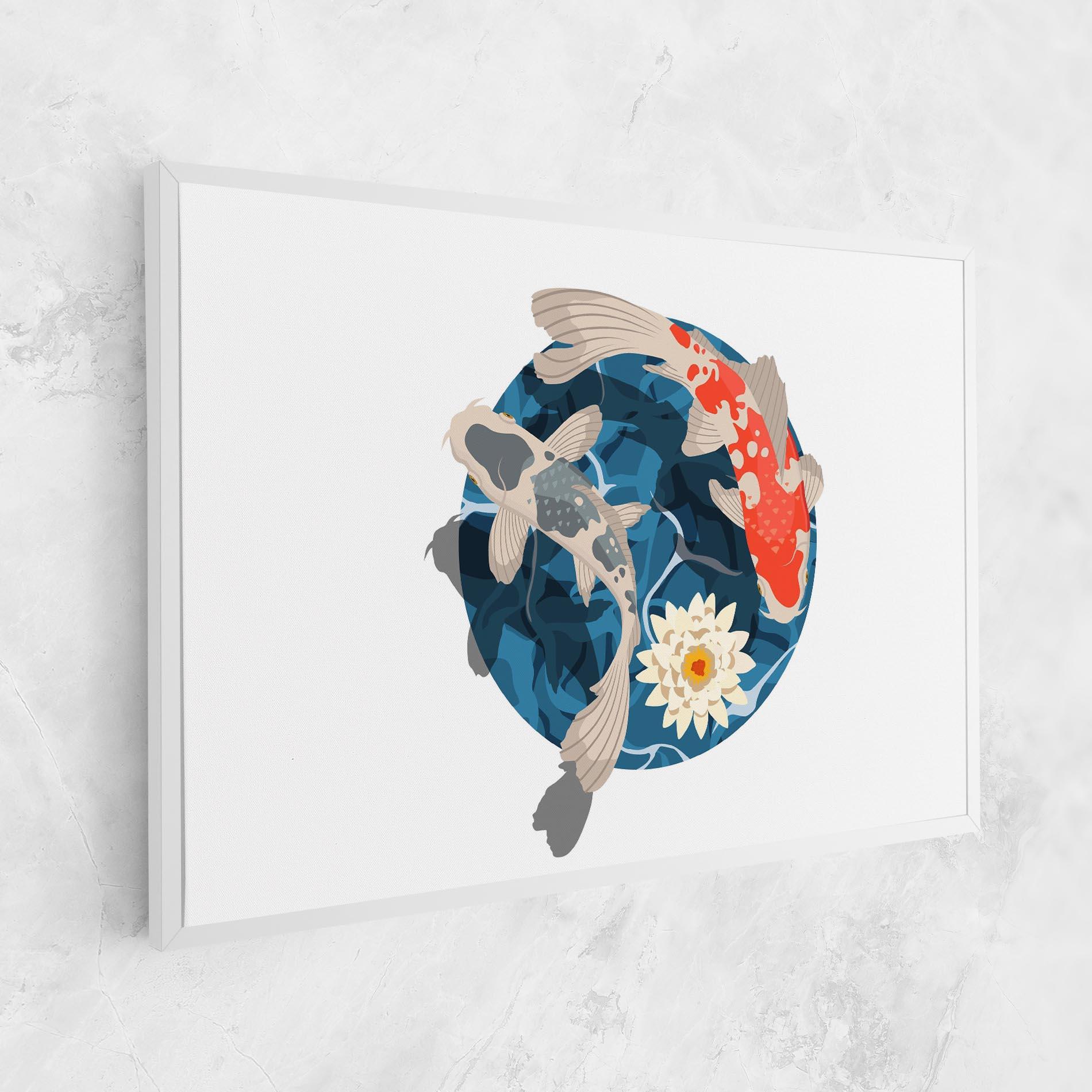 Leinwandbild Grey Orange Koi mockup 1